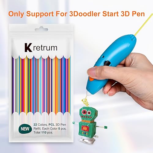 Miniatura 2 de Recambios de bolígrafo Doodler en 3D de 22 colores, solo apto para 3Doodler Start+ 3D Pen de baja temperatura de impresión PCL, 3Doodler Start