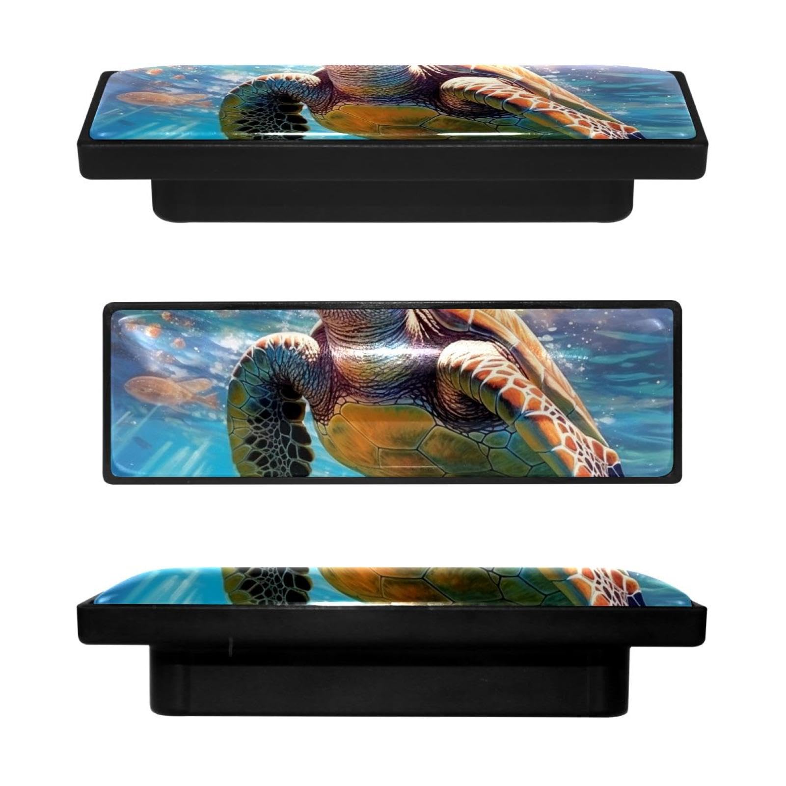 Bouton de placard tortue rectangulaire au design soigné pour tiroir de commode