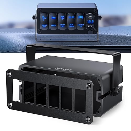 Vista 37 de Nilight Panel de Interruptor Basculante de 8 Bandas de Aluminio, Interruptor Basculante de Palanca de 5 Pines, Interruptor de Encendido/Apagado, Azul