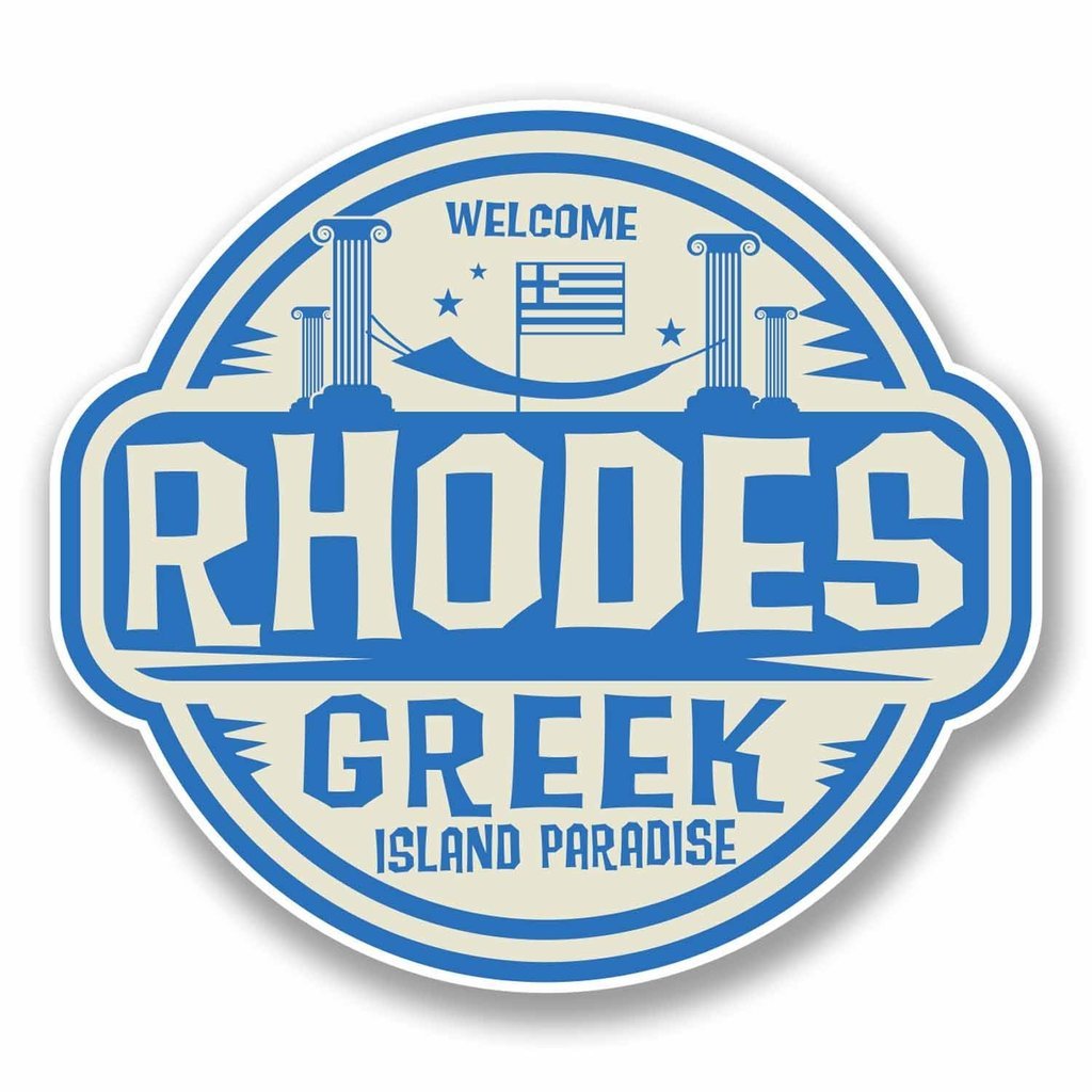 2 x 10cm/100mm Rhodes Greece Sticker Decal Laptop Car Travel Luggage Label Tag #9827