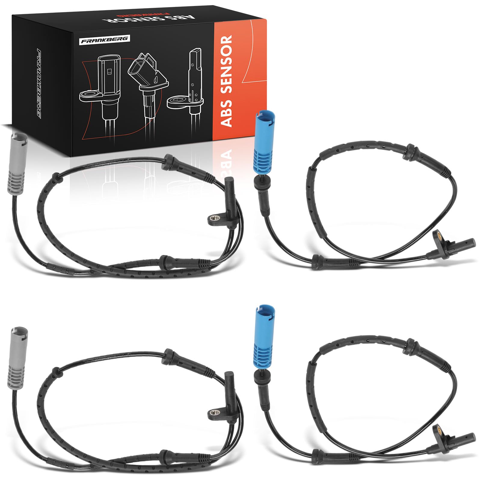 Frankberg 4 sensores de velocidad ABS de 2 Polos 34526761800 34526761650 | Compatible con: Serie 7 E65 E66 E67
