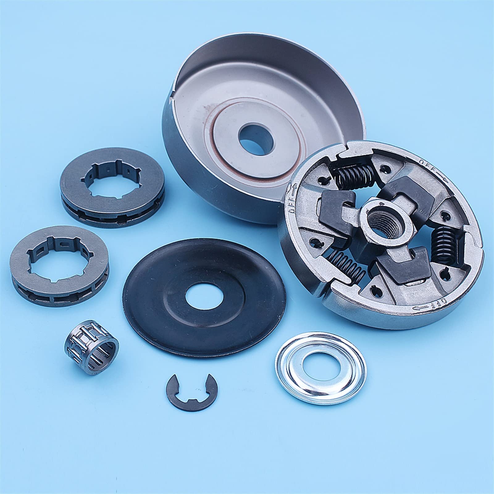 325quot;Kit de piñón de llanta de Tambor de Embrague Apto for Stihl MS260 026 Pro MS240 024 AV Motosierra pequeña 7 Spline 8 y 7 Piezas de Repuesto de accionamiento de Dientes