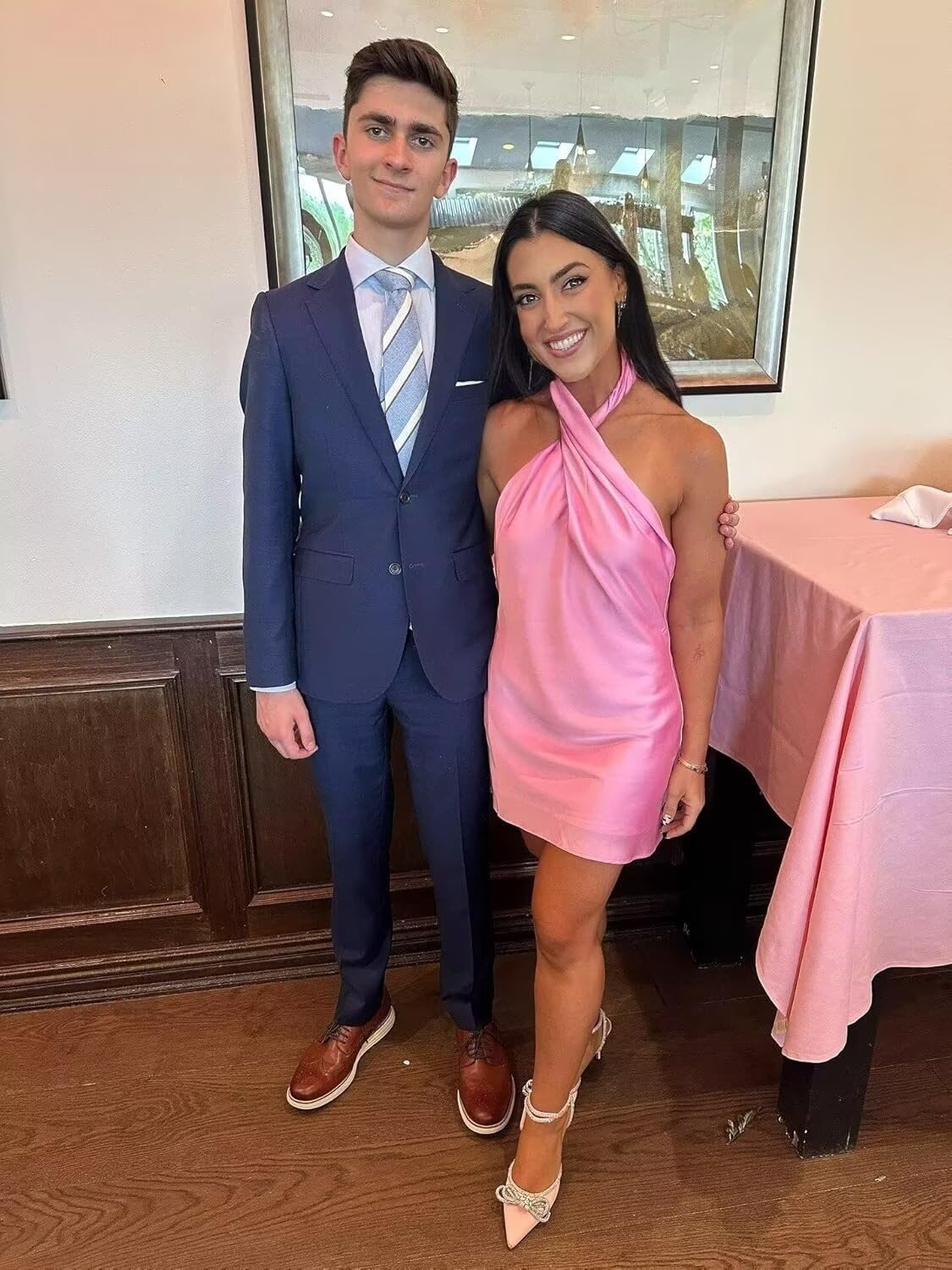 Eightale Satin Homecoming Dress 2025 Halter Short Mini Backless Sleeveless Cocktail Party Gown - Image 4