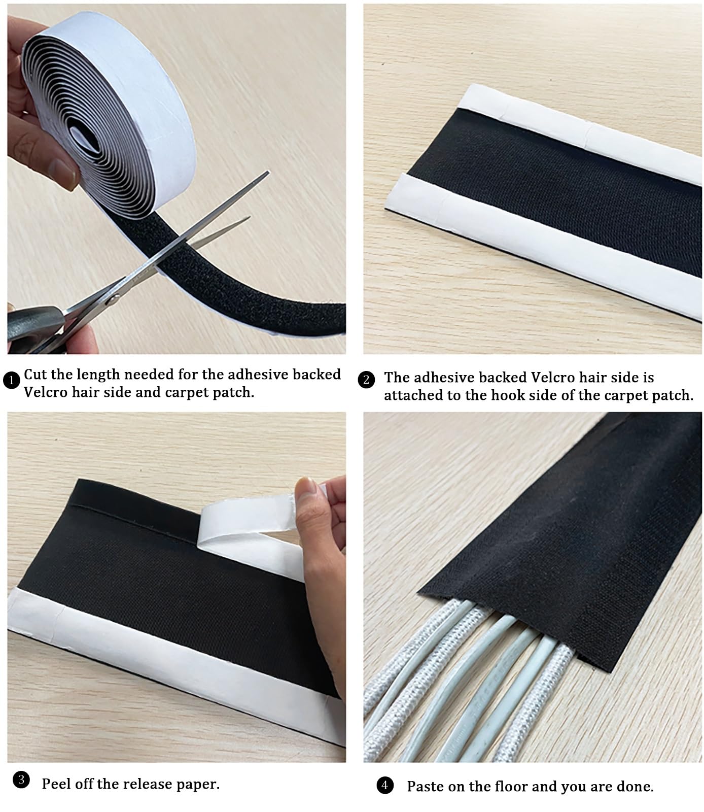 Cord Management Wire Cable Hider Cover Listwa Podłogowa Do Kabli Osłona Przewodu Uchwyt Kable Ochraniacz Zarządzanie Dywanikami, Samoprzylepne Przedłużacze Zasilające Korektor Do Wystaw, 1 M 2 3 4 5 6