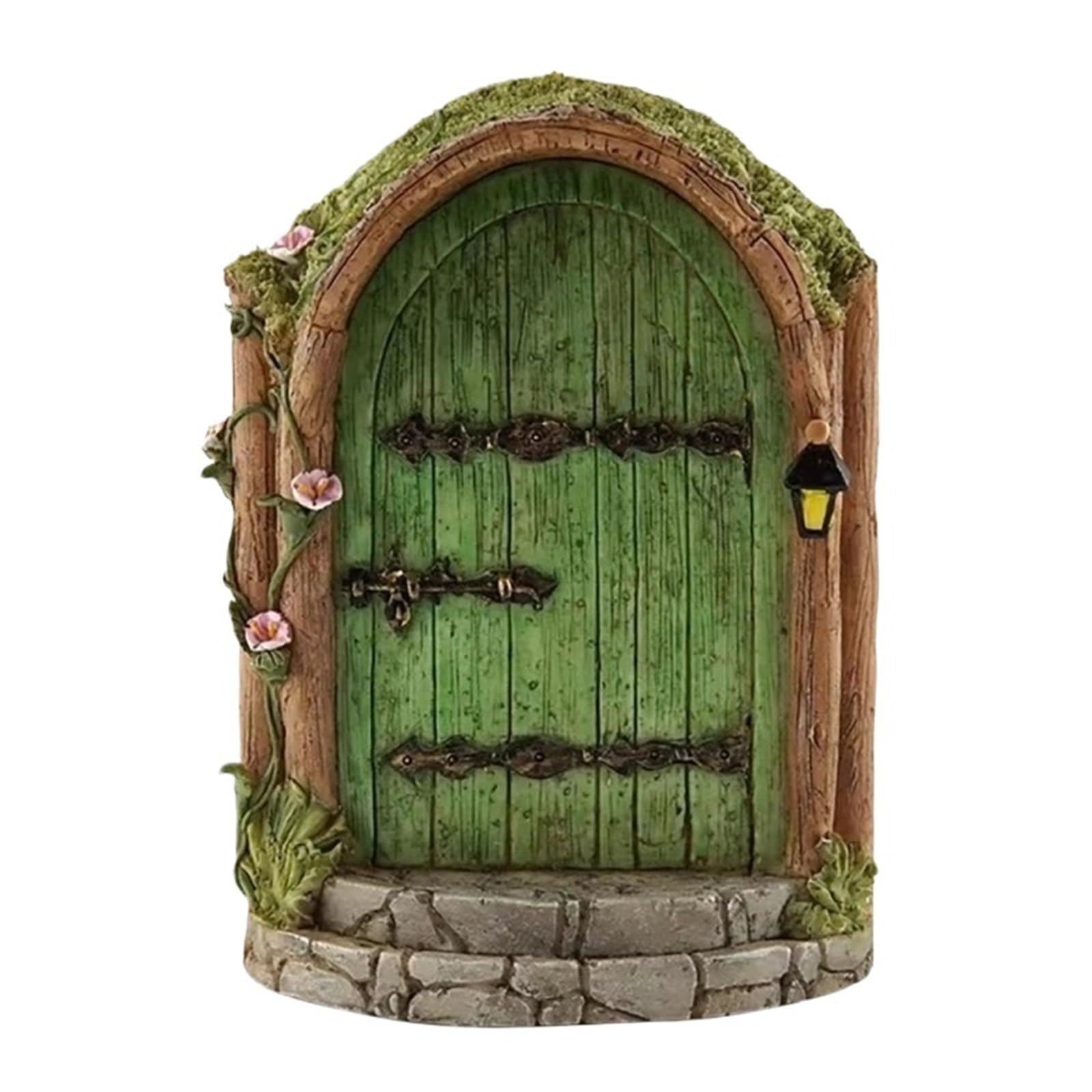 Diyouke 3pcs 10cm Miniature Fairy Door - Enchanting Wooden Garden Decor for Home and Garden Art(Style J)