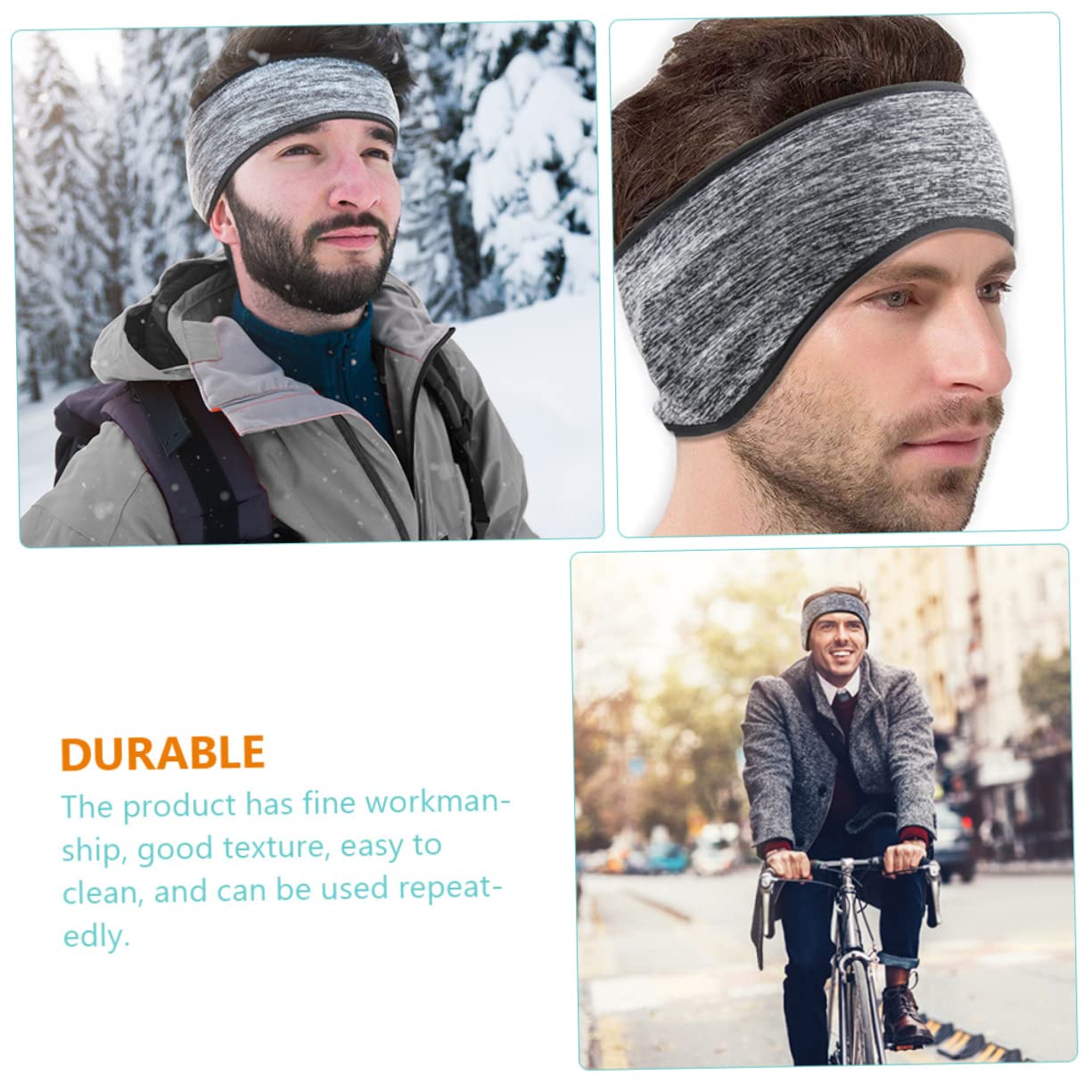 INOOMP 15 Pièces Protection auditive Sports d'hiver chouchous pour Femmes Bandeaux de Cheveux pour Femmes Bonnet Hiver Casquette Chaude cagoules Homme Cache-tête Bandeau pour Courir Yoga