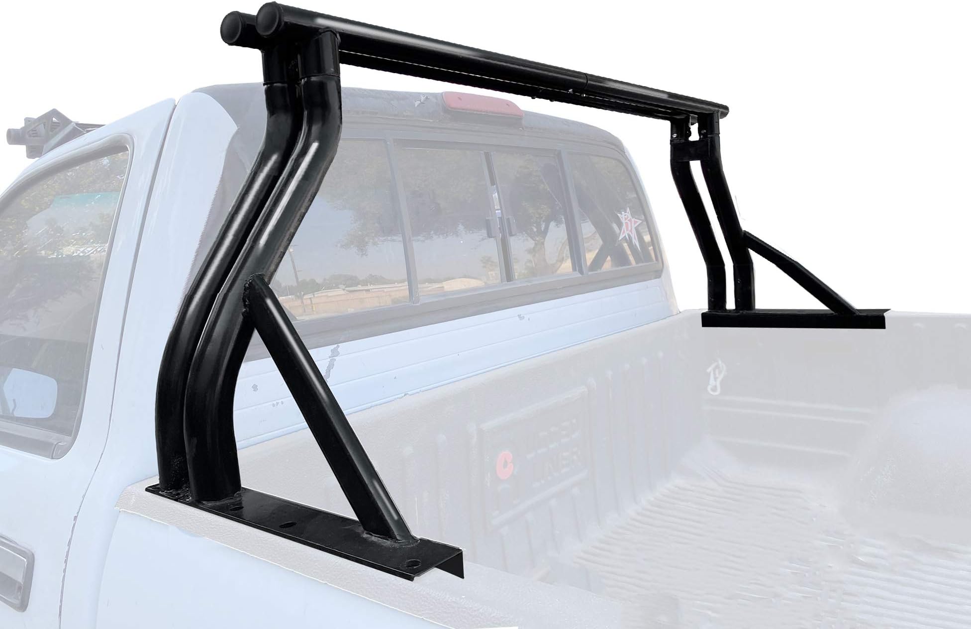 TMS Universal Extendable Roll Bar for Pickup Truck Sport Bar Double Rack Matte Black Steel (Roll Bar)