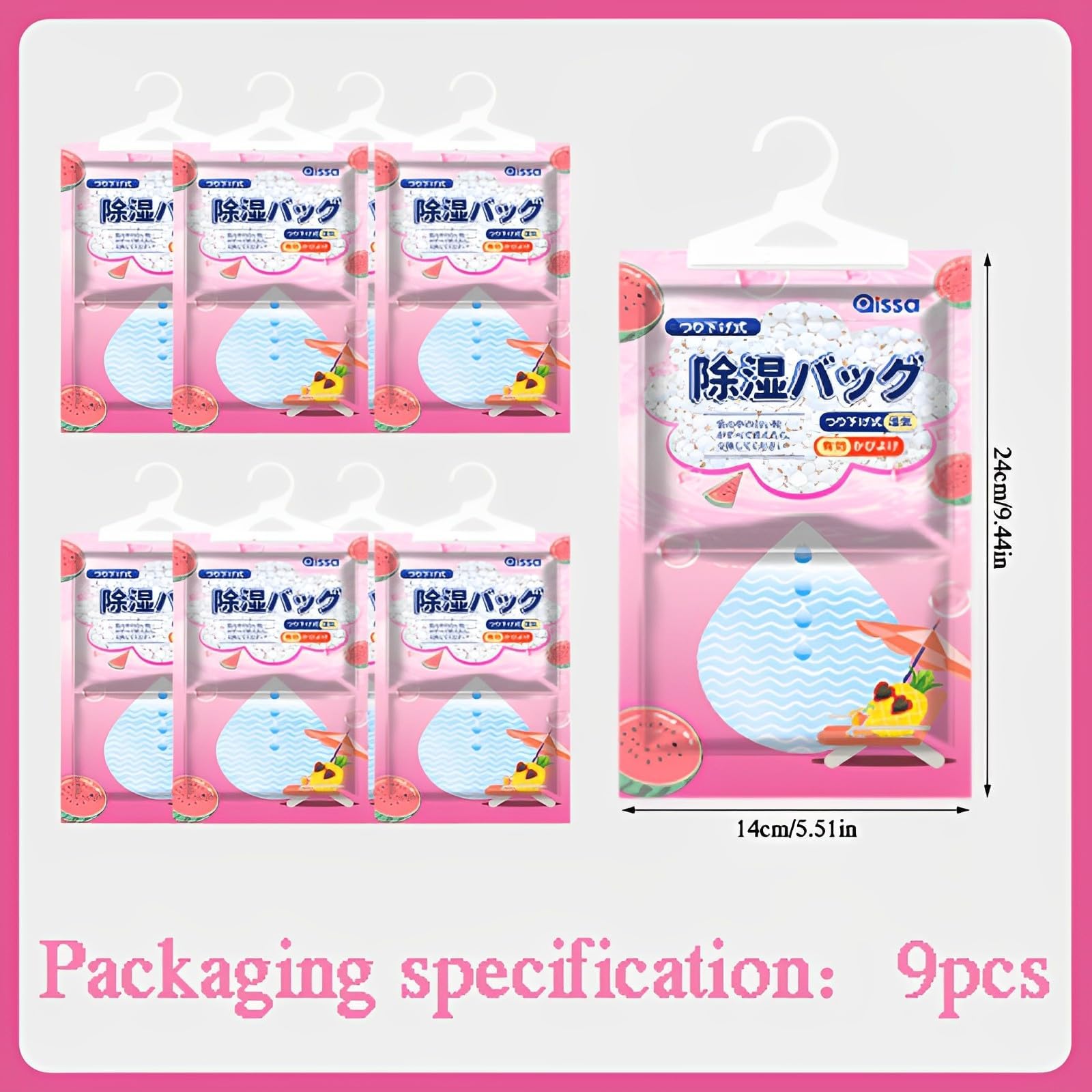 Bolsas Antihumedad,Pack x 9 Bolsas Antihumedad Deshumidificador, Deshumificador Percha Colgante Garaje,Bolsas Absorbe Humedad Premium, Combate el Moho y Protege tu Ropa