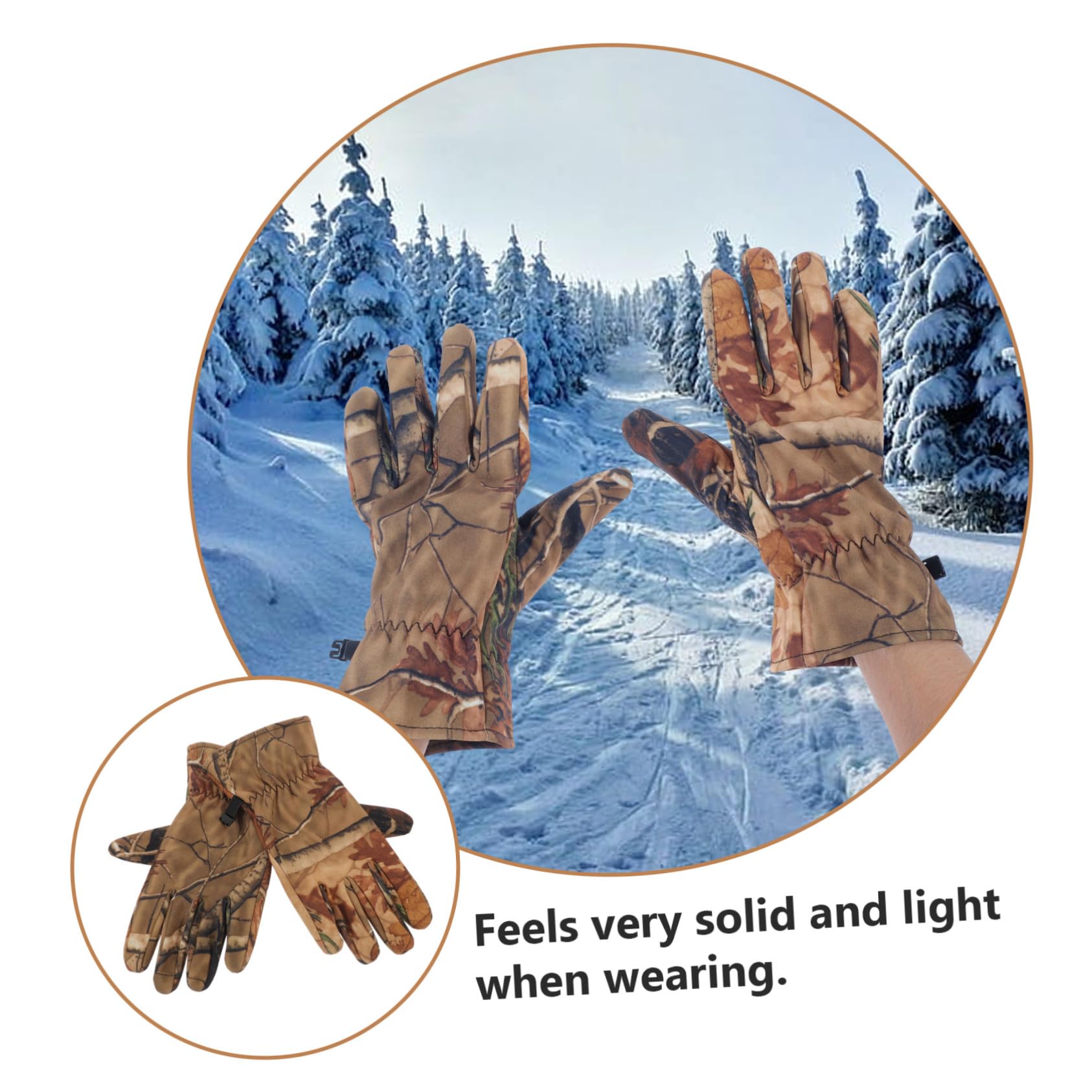 INOOMP Guantes de Caza Impermeables Camuflaje para Exteriores Guantes Dedos Completos y Antideslizantes para Cacería y Actividades al Aire Invierno