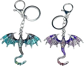 YSFVNP 2PCS Dinosaur Keyring, Dragon Keyring, Mythical Creature Keychain, Themed Gift for Enthusiasts and Collectors