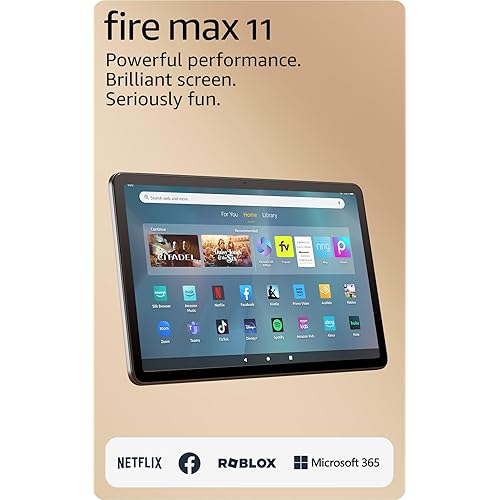 Like-New Amazon Fire Max 11 tablet (newest model) vivid 11” display, all-in-one for streaming, reading, and gaming, 14-hour battery life, optional stylus and keyboard, 64 GB, Gray