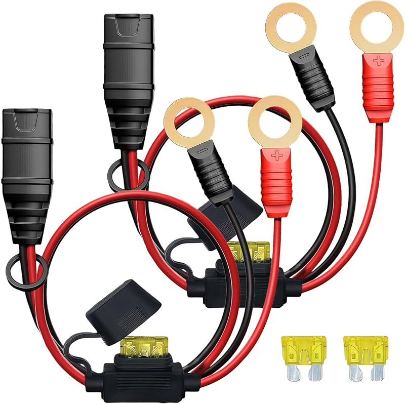 Cabo carregador de bateria GC008 X-Connect HHLZDHH com terminal olhal M10 para NOCO – Pacote com 2