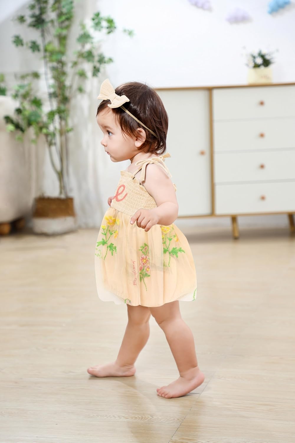 Baby Girl 1st Birthday Clothes One Year Old Tulle Romper Sleeveless Bodysuit Cake Smash Outfits - Image 5