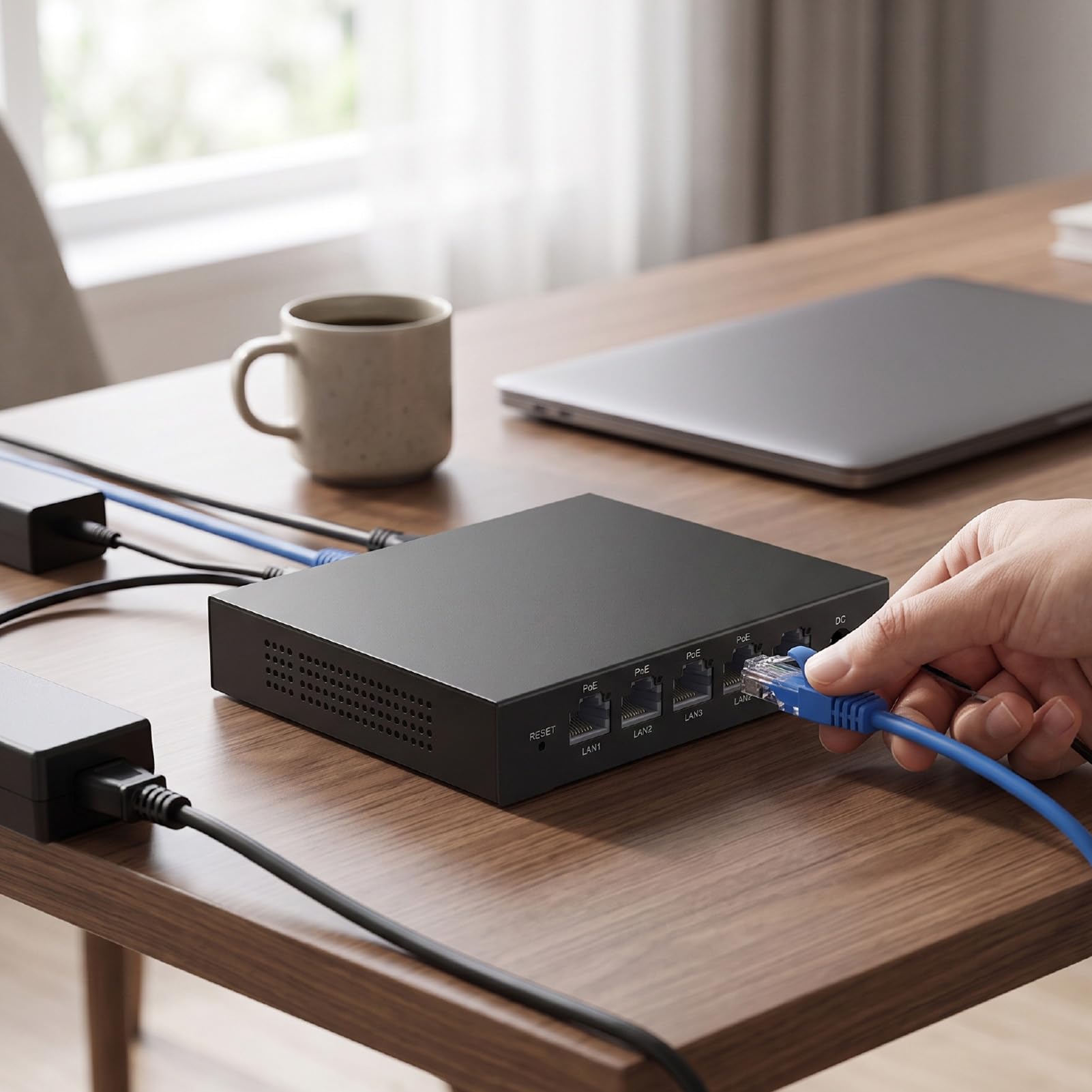 Bewinner Gigabit PoE Switch for Seamless Roaming | Controllo di rete avanzato, soluzioni WiFi personalizzate, involucro in ferro, uso domestico e alberghiero