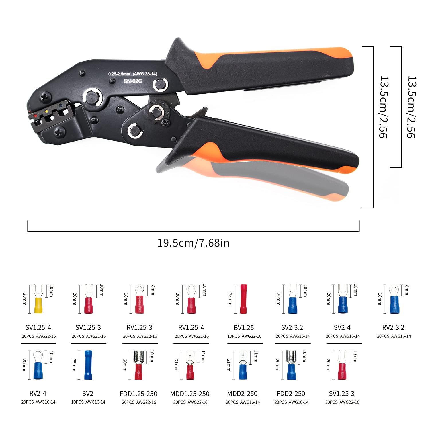 SWANAMB Wire Crimping Tool Kit AWG 2314 with 280 PCS Insulated Wire