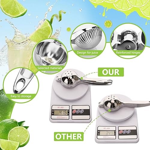 Miniatura 4 de Exprimidor de limón de alta calidad, exprimidor de ayuda de mano grande y resistente para limón, prensa manual de cítricos, herramienta de barra