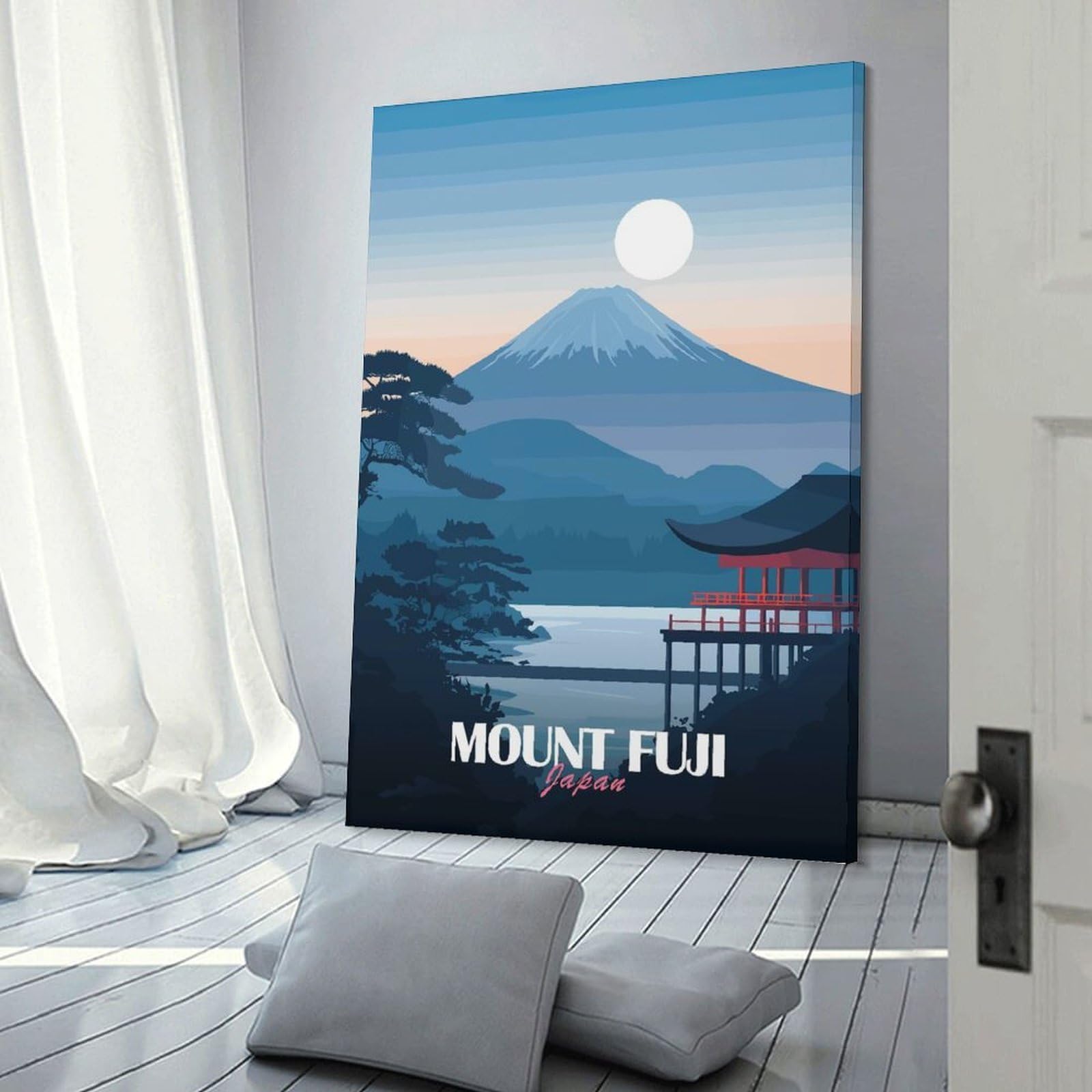 Junmoney Frame-Style-22-1 Mount Fuji Japan (2) Canvas Wall Picture, 16X24inch(40X60cm), For Wall Displays, Bedrooms Or Room Updates, Wall Decor Suited To Curated Displays