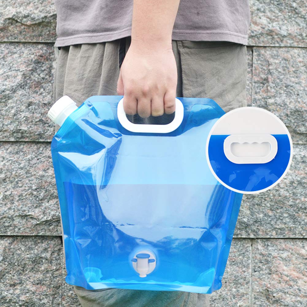ElevaPulse 4 Taniche Per Acqua Pieghevoli (2 X 5 L E 2 X 10 L), Contenitore Per Acqua Portatile Con Coperchio Denso, Tanica Per Acqua, Campeggio