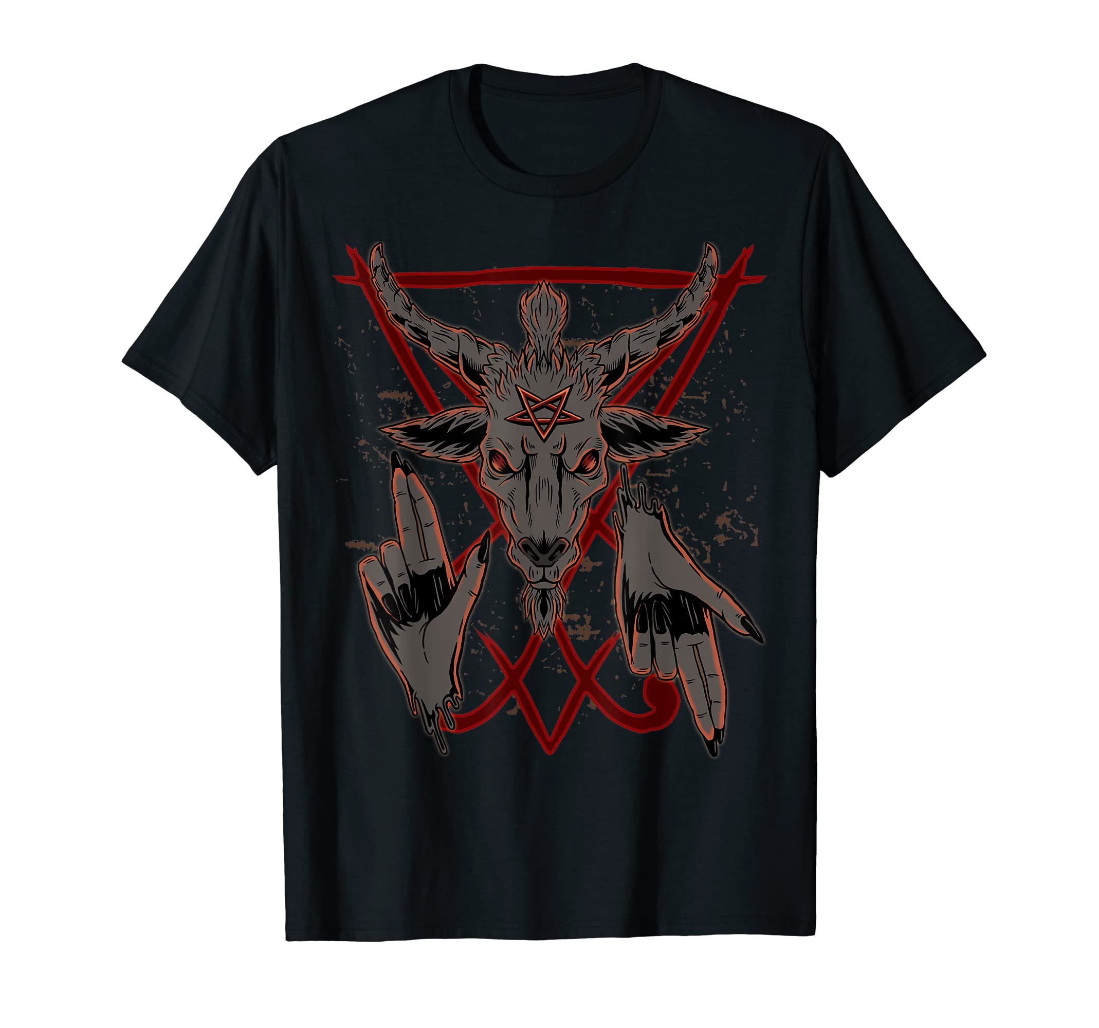 Baphomet Lucifer Demon Devil Goth Pentagram 666 Occult T-Shirt