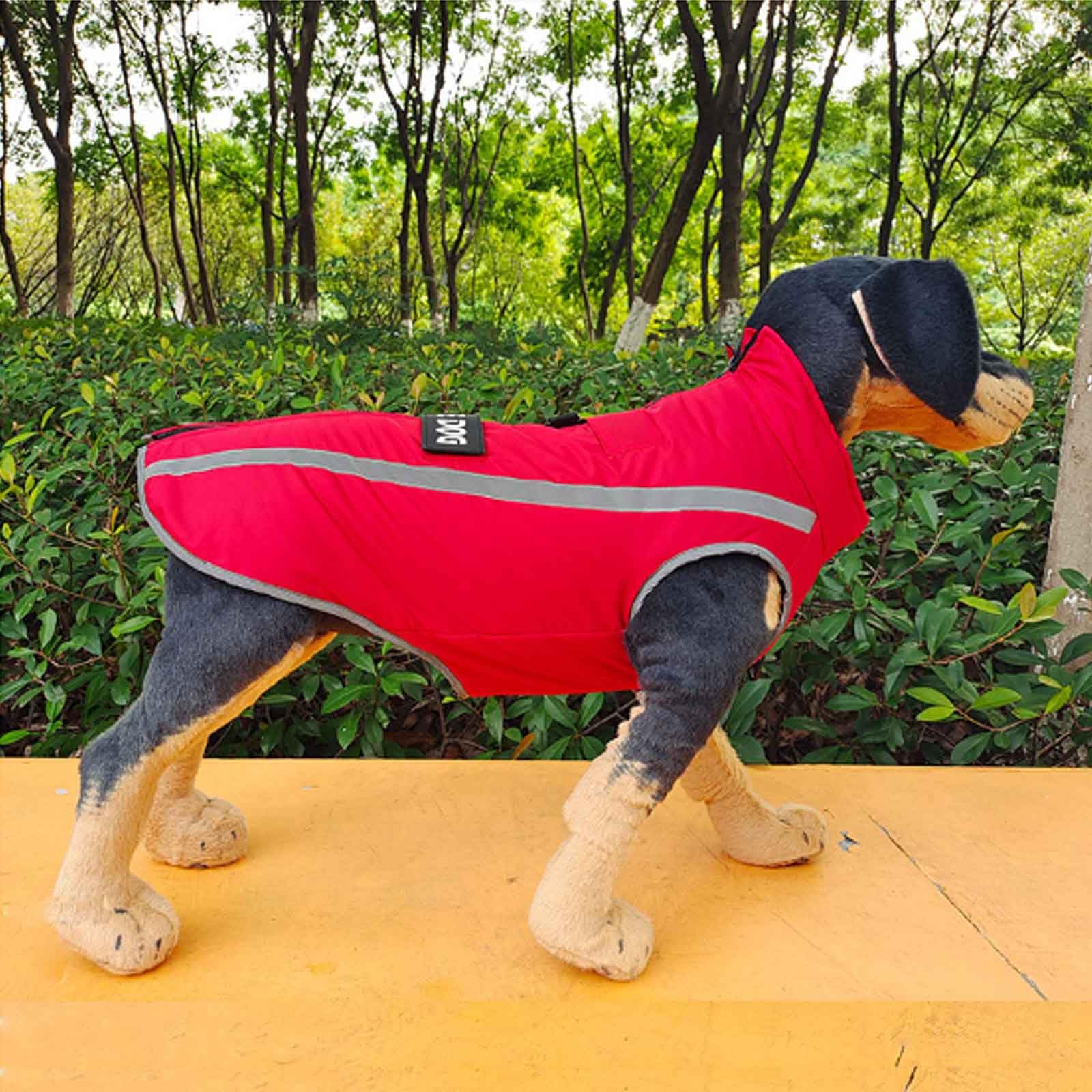 wasserdichte Hundemäntel, Warmer Hundemantel Mit D-Ring, Winddicht, Reflektierende Warme Hundeweste, Für Kleine Hunde,Light Yellow,3XL
