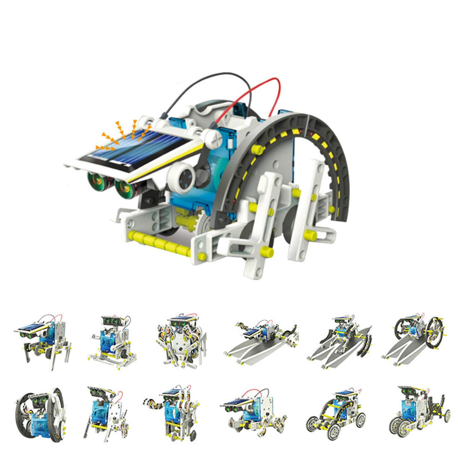 Shhjjyp 13 in 1 Kids DIY Assembled Solar Robot Toys Children Educational Toys Science Learning