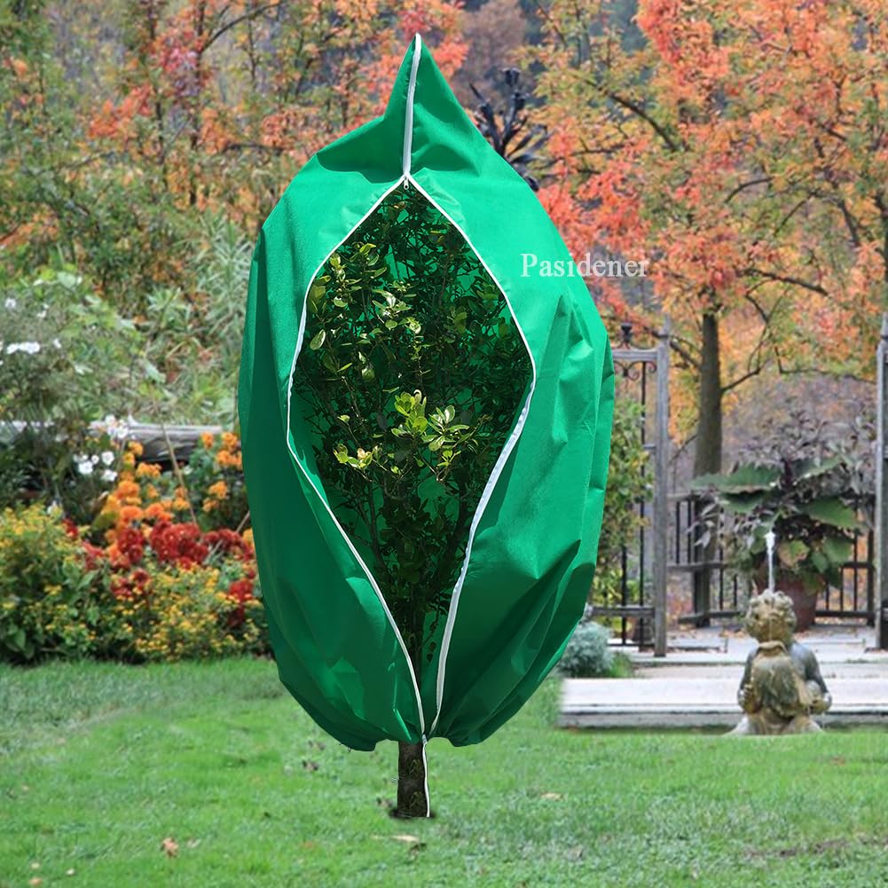 Pokrowce na rośliny, ochrona przed zamarzaniem, 2 opakowania 190 cm x 140 cm, 62 ml, pokrowce na drzewa, zamarzanie, tkanina do roślin zewnętrznych, ze sznurkiem na zamek błyskawiczny