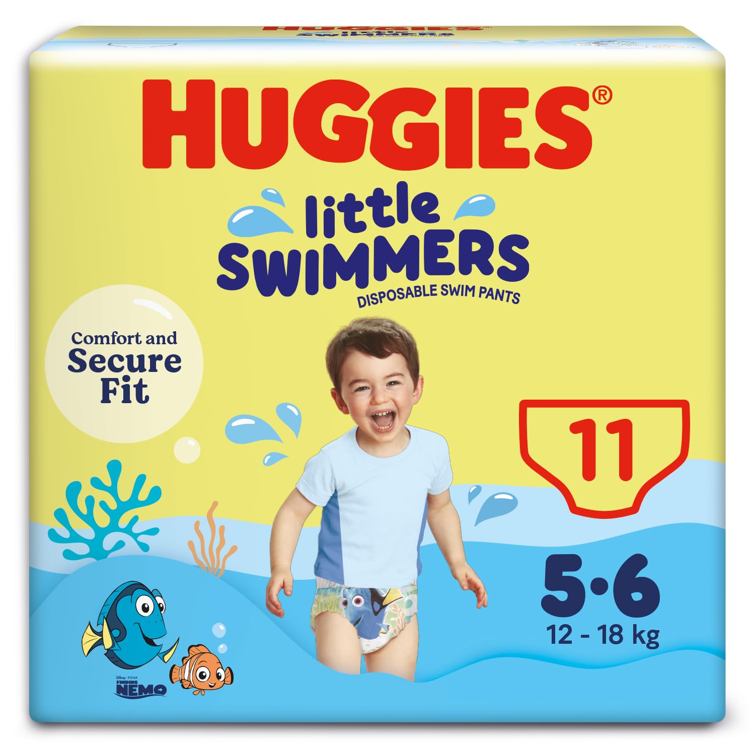 4Evermom & Baby White Huggies Little Swimmers Baby Size 5-6 Swim Pants - 11 Nappies