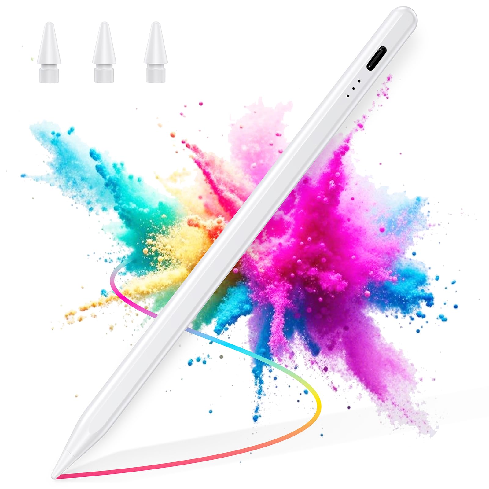 BAZO Pen for iPad - 2018-2025 Pencil 2nd Generation with Fast Charging Performance Palm Rejection and Tilt Sensitivity Stylus for Pro 13''/12.9''/11''/ for iPad 6-11/A16/Mini 5/6th Gen/Air 3/4/5