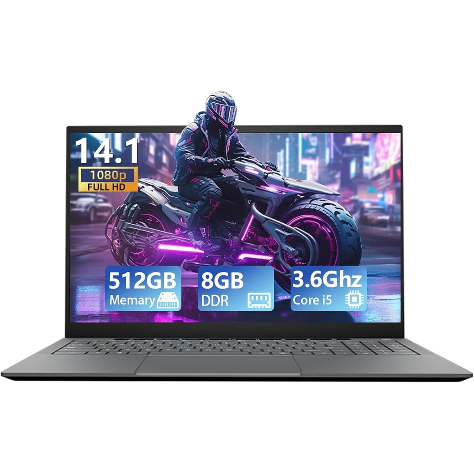 laptop 16-inch 8GB DDR 256GB SSD portable laptop computer, expandable to 1TB, AMD A9-9400 Radeon R5 CPU up to 3.2 GHz, 9000mAh battery, Numeric Keypad, USB 3.0, dual-band WiFi, webcam, slim laptops — view 10