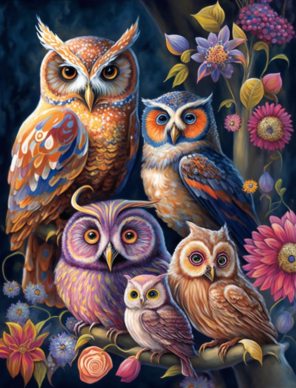 Amazon.com: 500 Piece Puzzles for Adults, Colorful Owl Family Safe ...