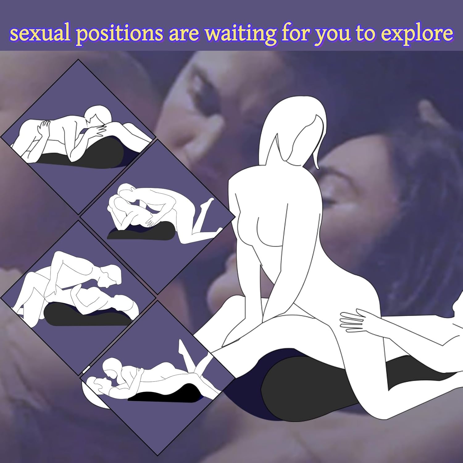RNPFOR Inflatable Sex Cushion PVC Flocking Sex Pillow Chair for Couples Positioning, Body Support Pillow with S-Curve Design for Deeper Position, Portable Travel Pillow