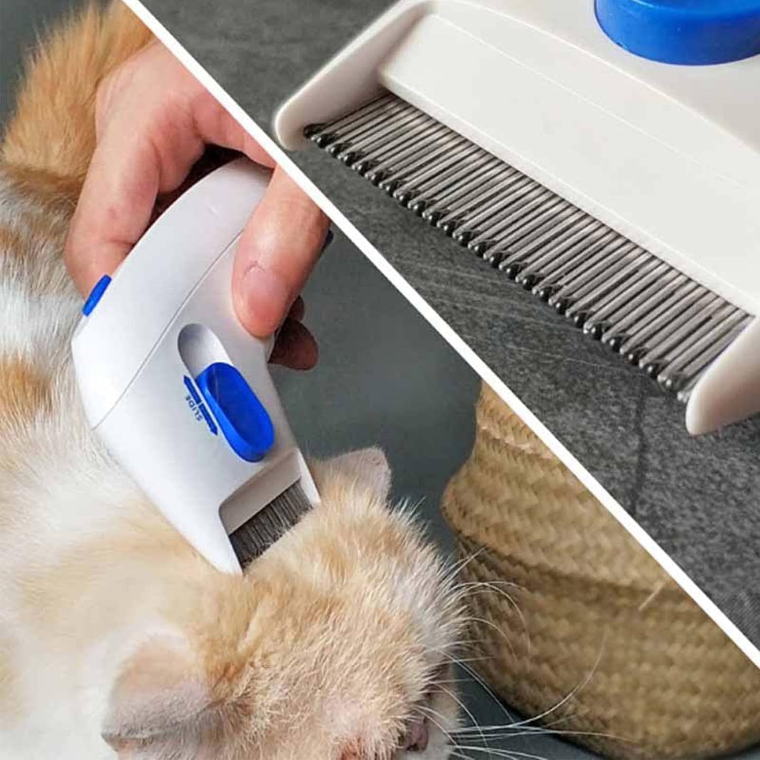 Elektrischer Flohkamm, Läusekamm, elektrischer Haustier für Flohläuse, professioneller Flohkamm, Entferner für Katzen und Hunde