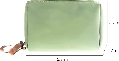 Miniatura 6 de Kososuru Pequeña bolsa de maquillaje para monedero, portátil, impermeable, bolsa de cosméticos de viaje, bolsa de maquillaje para mujeres, Verde,