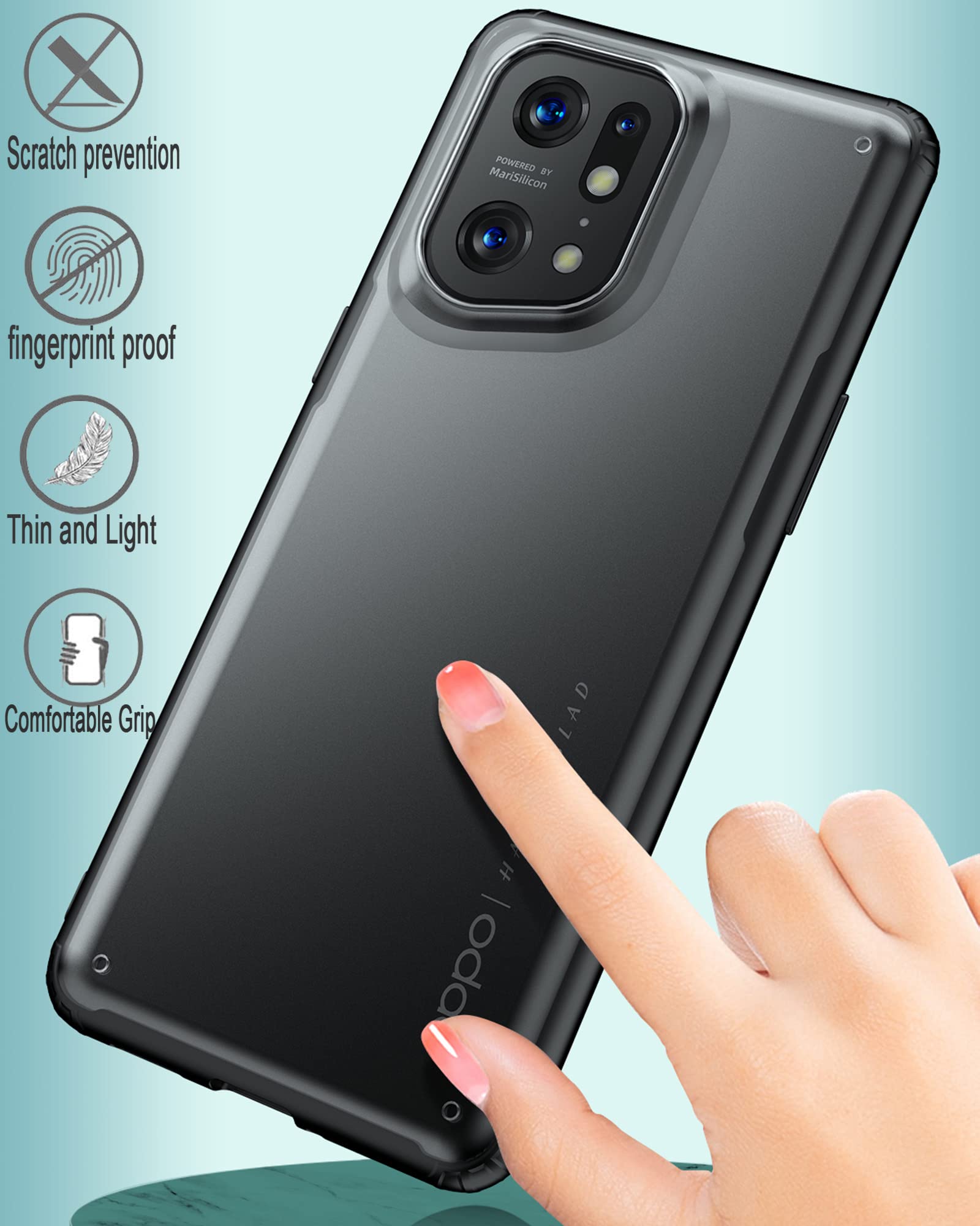 ESTH TPU Hülle Für Oppo Find X5 Pro – Stoßfest, Schlank, Mit Kameraschutz & Unterstützt Kabelloses Laden