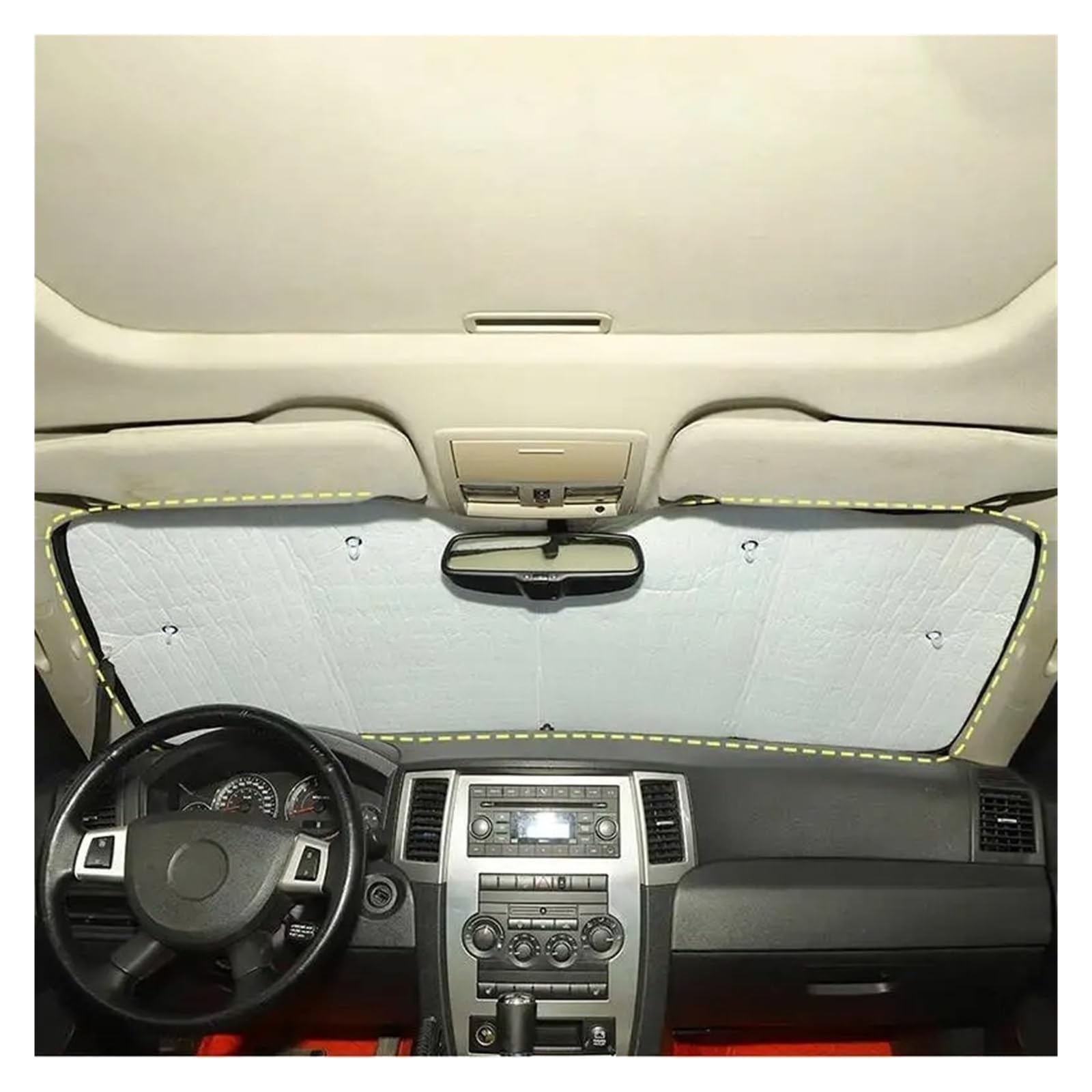 Auto Parabrezza Completa Parasole Isolamento Termico Kit Accessori Interni Per Jeep Per Grand Per Cherokee 2001-2010 Auto Parasole(For 2007-2010)