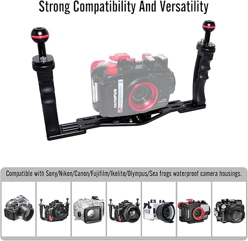 Miniatura 2 de NS10 Bandeja de cámara subacuática extensible Agarres Soporte para gopro,pt059,rx100 uw Carcasa de cámara Mango suave universal con aluminio y