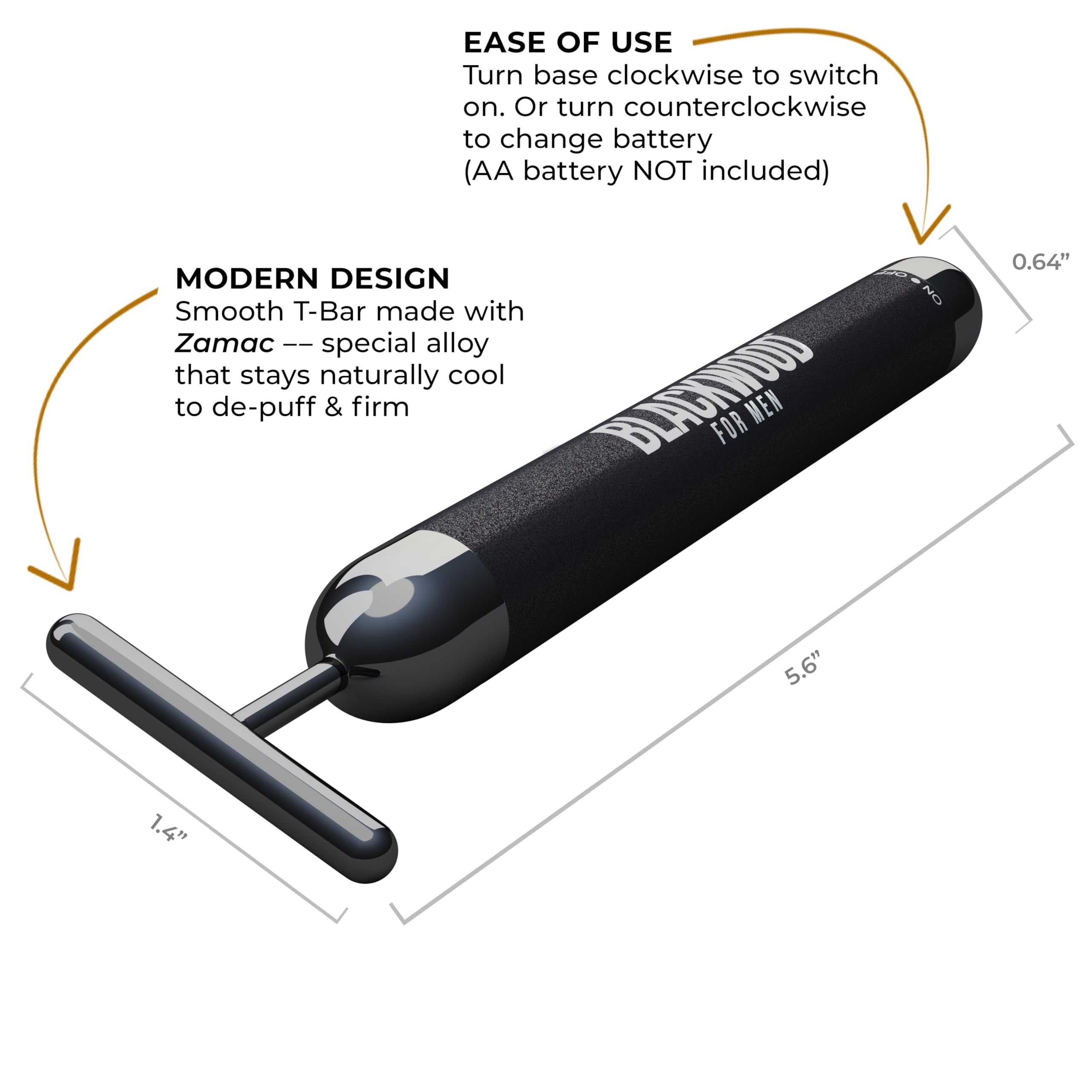 Blackwood For Men Eye and Facial Massager - Face Sculpting Tool for Men-Fights Puffy Eyes, Dark Circles, & Crow's Feet- Self Care Gifts Face Massager Facial Tools-Gua Sha & Jade Roller Alternative
