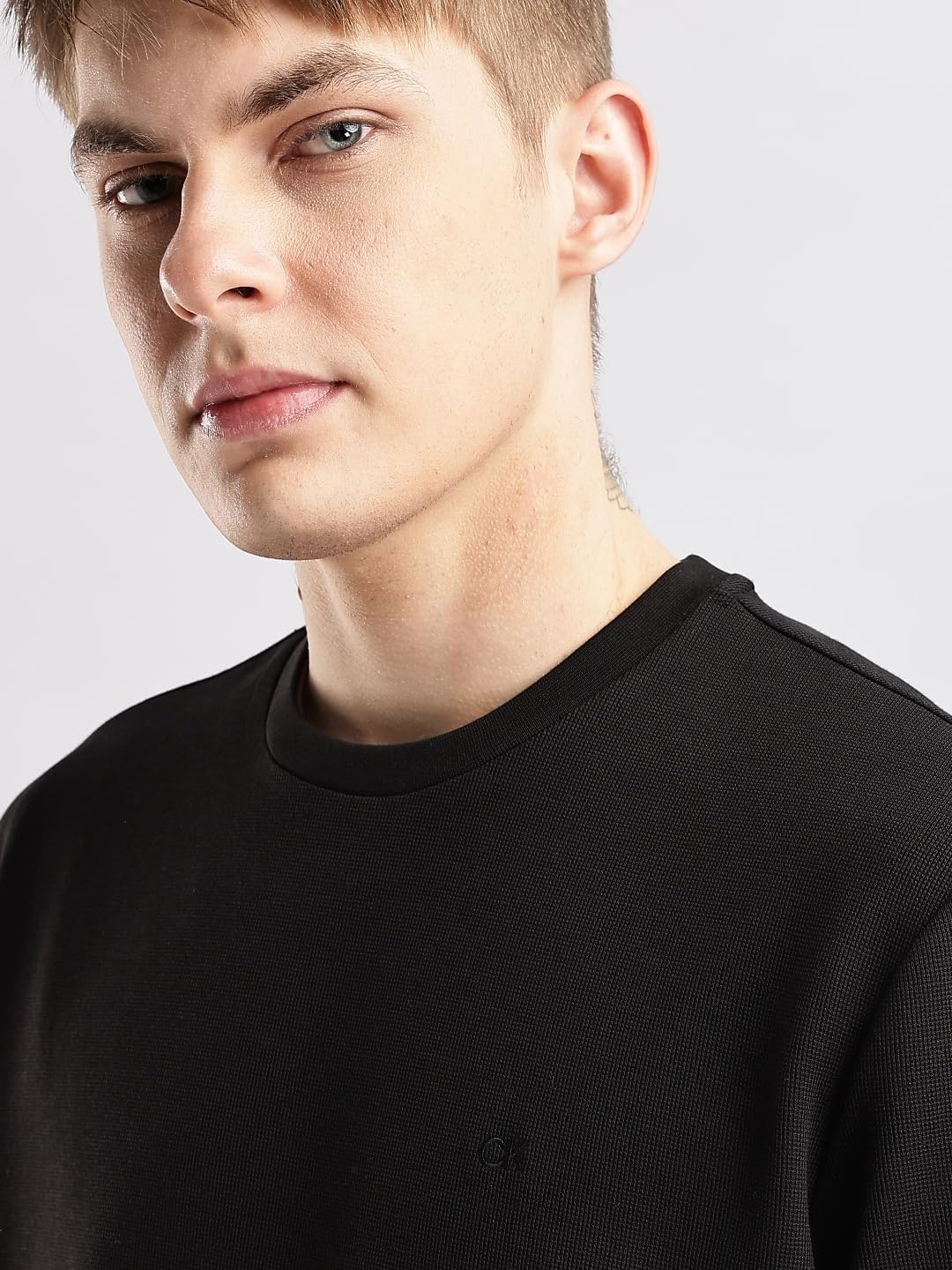 Calvin Klein Mens Micro Waffle Short Sleeve T-Shirt - Image 5