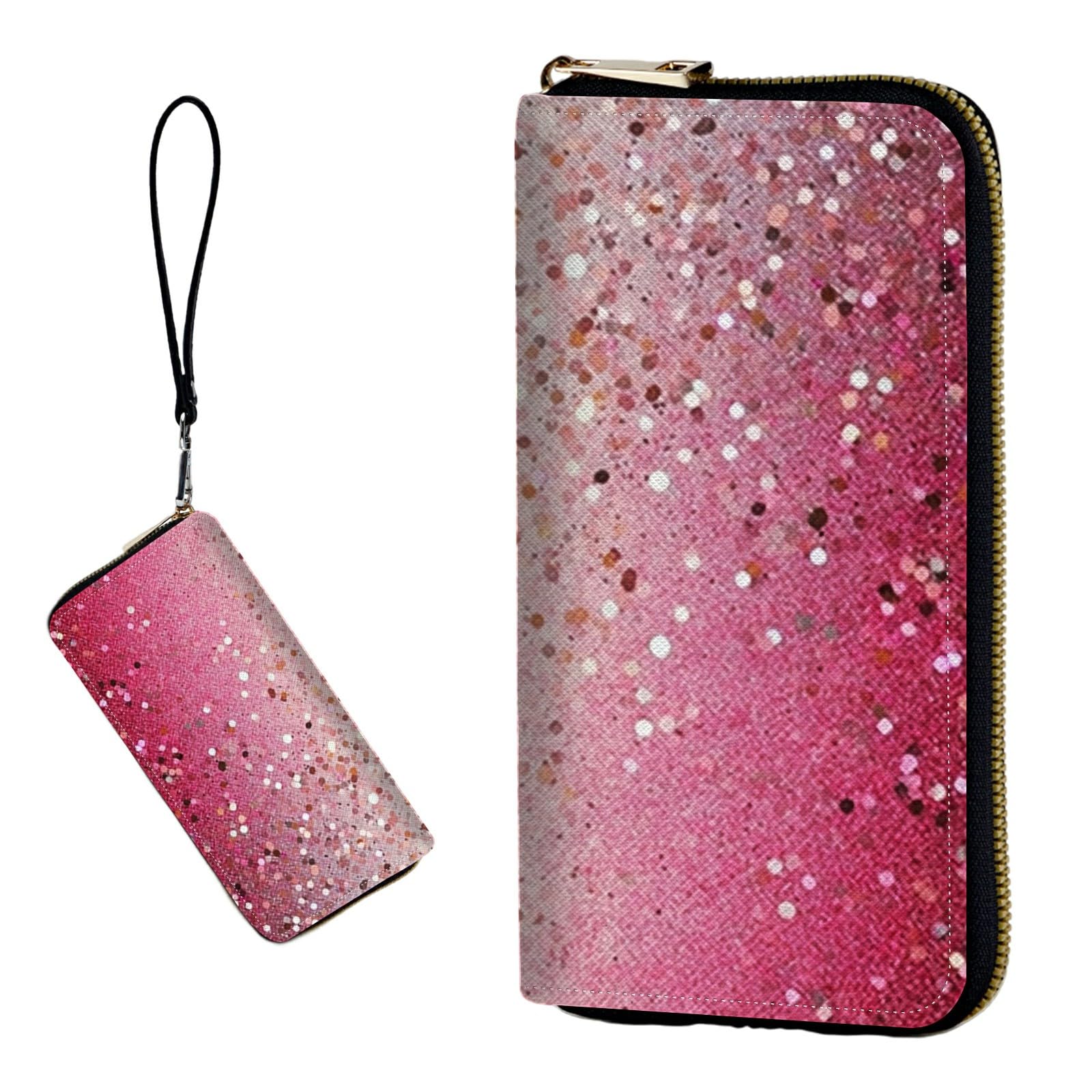 DIGTIALL Women's RFID Blocking Wallet PU Leather Slim Bifold Wristlet Clutch with Large Capacity,16 Card Slots & Zipper Coin Purse Pocket Ladies