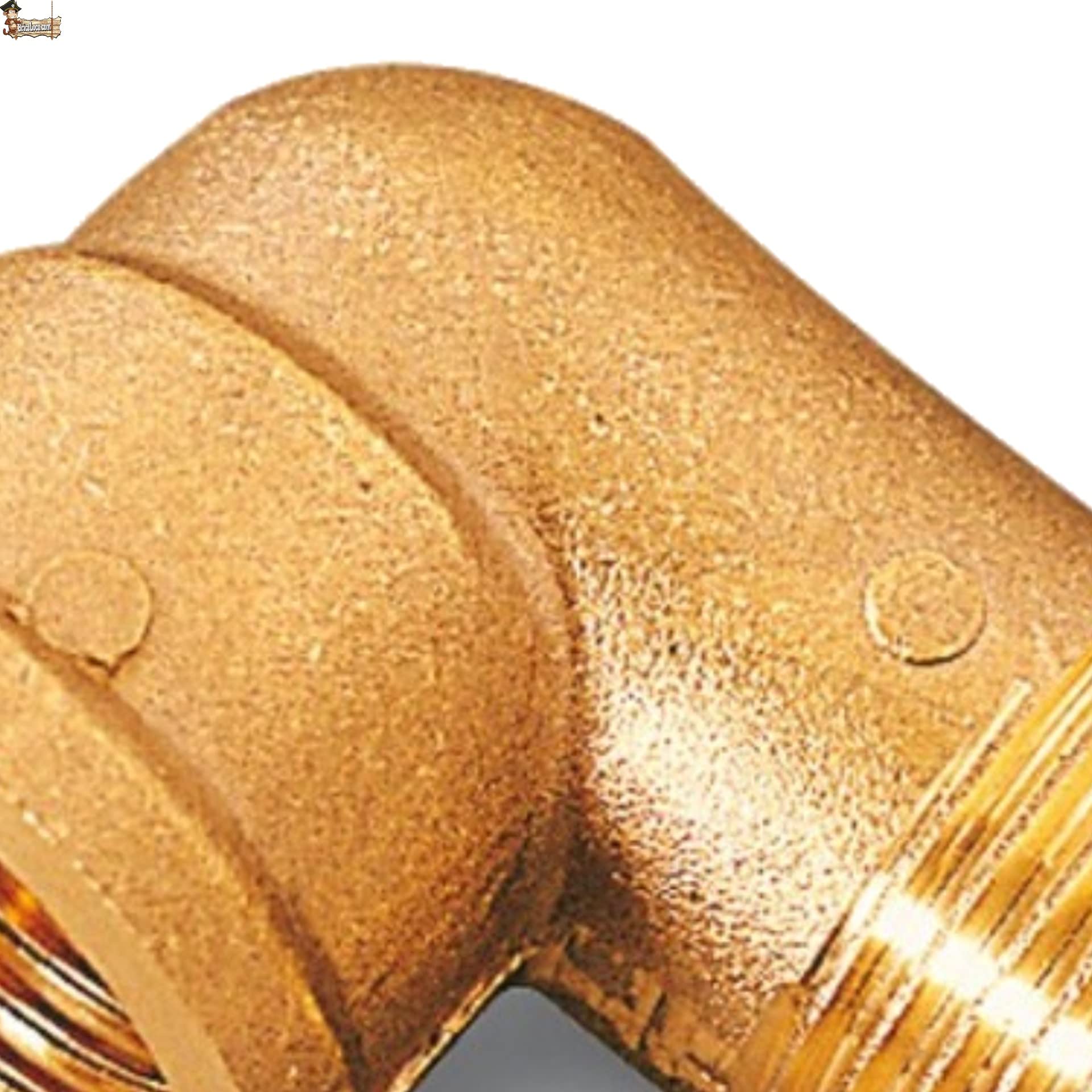 BricoLoco.com Coude en laiton double plomberie. Raccord fileté femelle - mâle BSP. Avec rouleau de papillon. Raccord de tuyau coudé à 90o. (Hembra 1-1/2" - mâle 1-1/2")