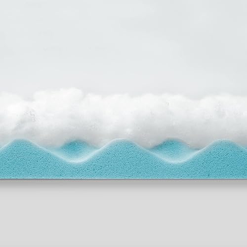 Miniatura 3 de SensorGel SlumberMax Hybrid - Cubrecolchón de espuma viscoelástica y fibra Lux de 3.9in, tamaño individual XL, color blanco