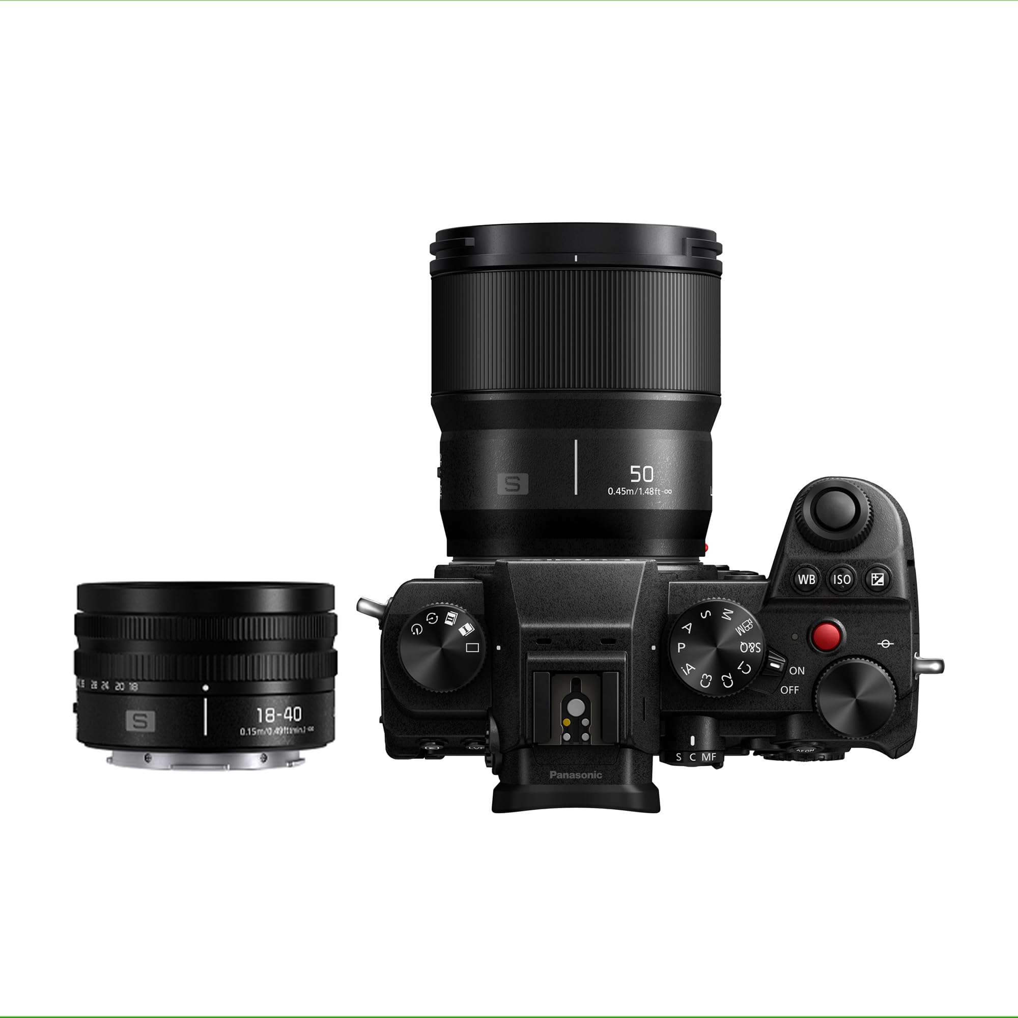Panasonic DC-S5DWE-K Lumix S5D Full Frame Mirrorless Camera Body, 24.2MP, 4K 60P Recording, Live View Finder, Free Angle Monitor, Wi-Fi, Bluetooth, with S-R1840E 18-40mm & S-S50ME 50mm Lenses, Black