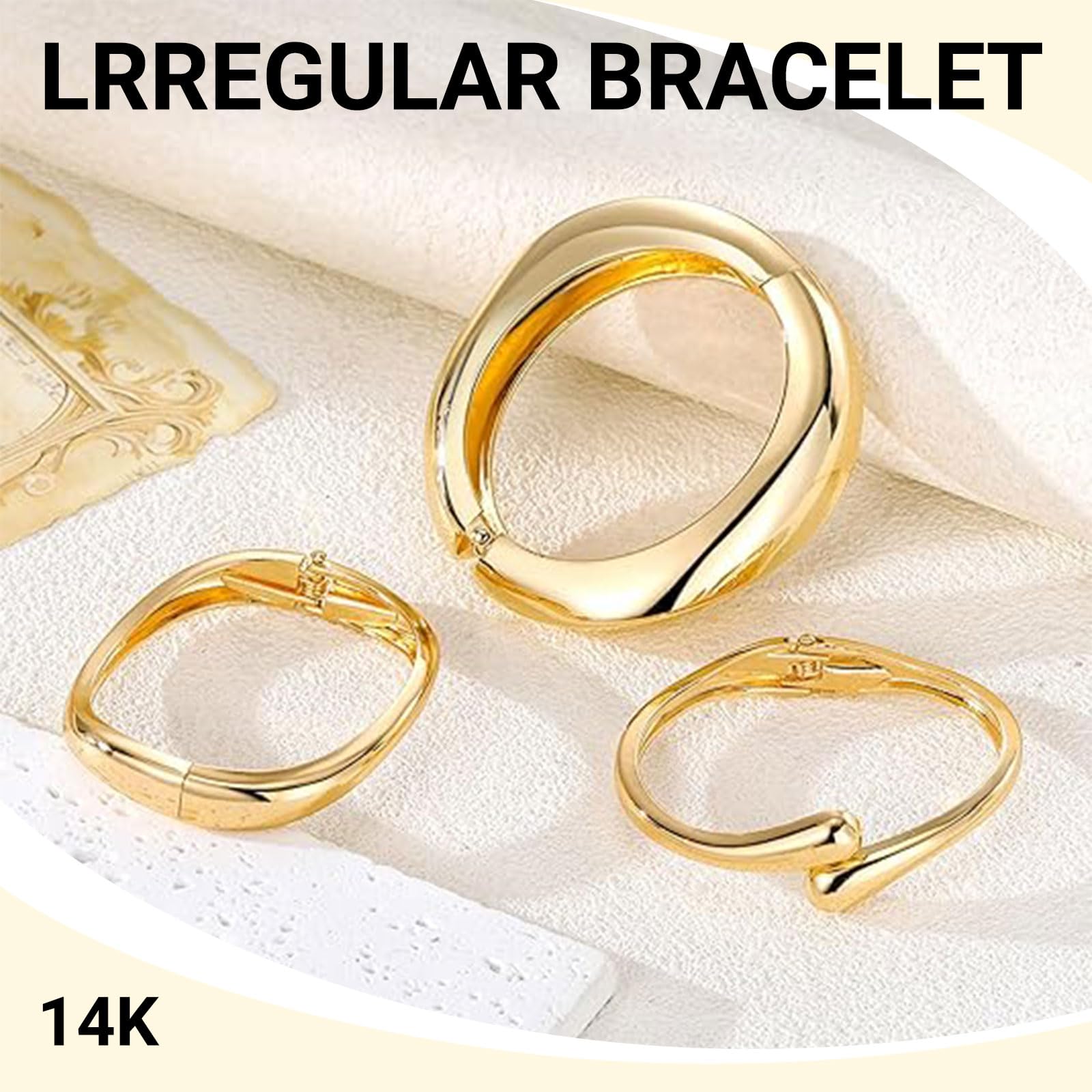 LunarCharm Lot 8 Bracelets Chaîne Trombone Acier Inoxydable Plaqué Or 18K - Bracelets Ajustables DIY Fabrication Bijoux