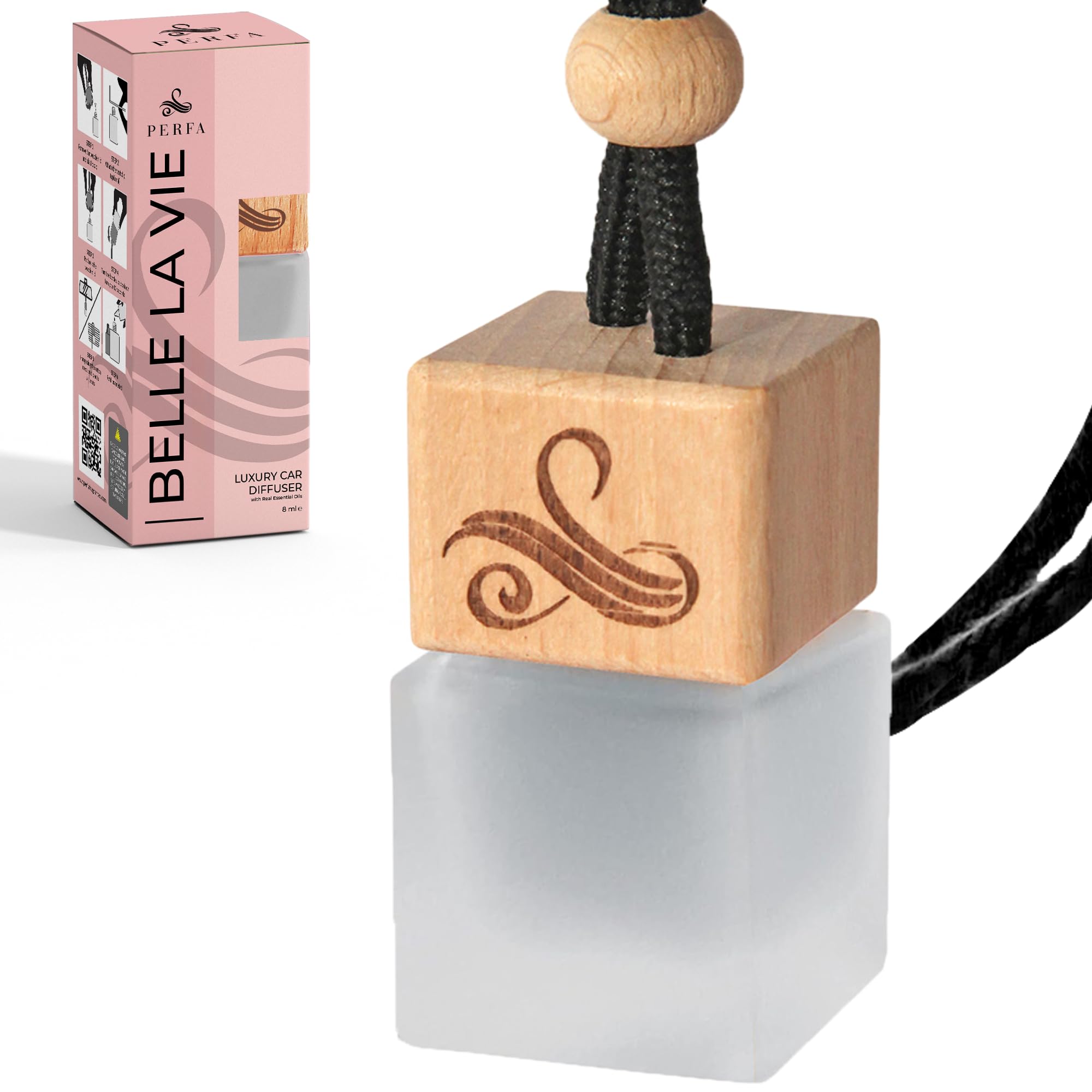 Ambientador de coche para mujer, perfume de coche Belle La Vie | Ambientador irresistible para coche | Eliminador de olores con aceites esenciales | Ambientadores de coche con clip de ventilación |