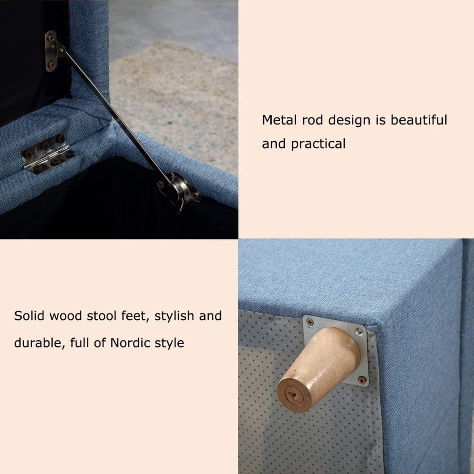 Reposapiés plegable para dormitorio, organizador multifuncional para zapatos y mantas, ideal para sentarse y decorar