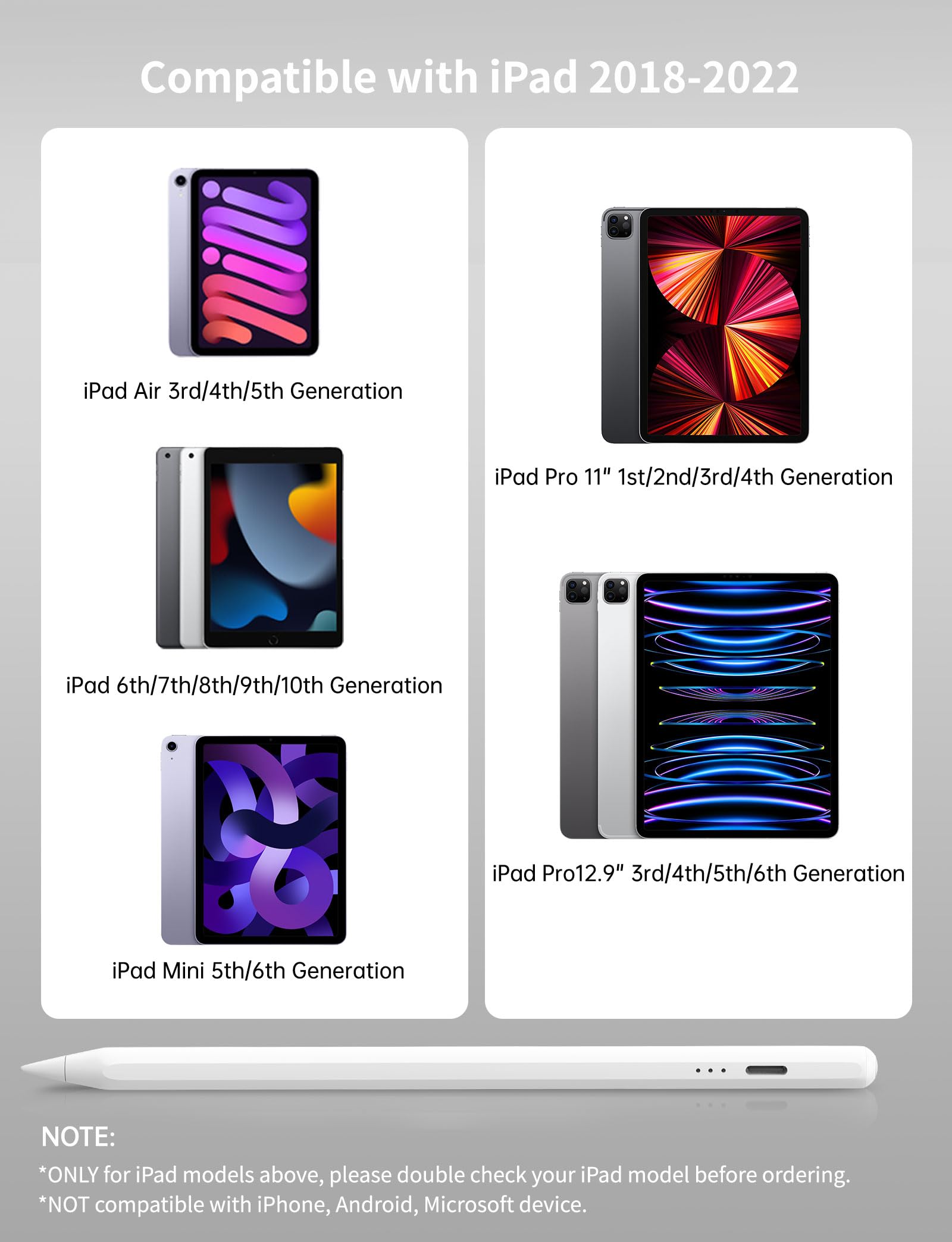 MEKO Pencil for iPad 2018-2025, 13 Minutes Fast Charging, Palm Rejection, Tilt Sensitivity - Image 4