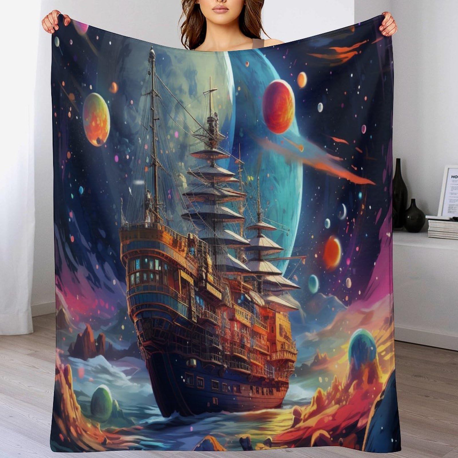 Couverture en polaire pirate 150x200cm plaid lit et canapé