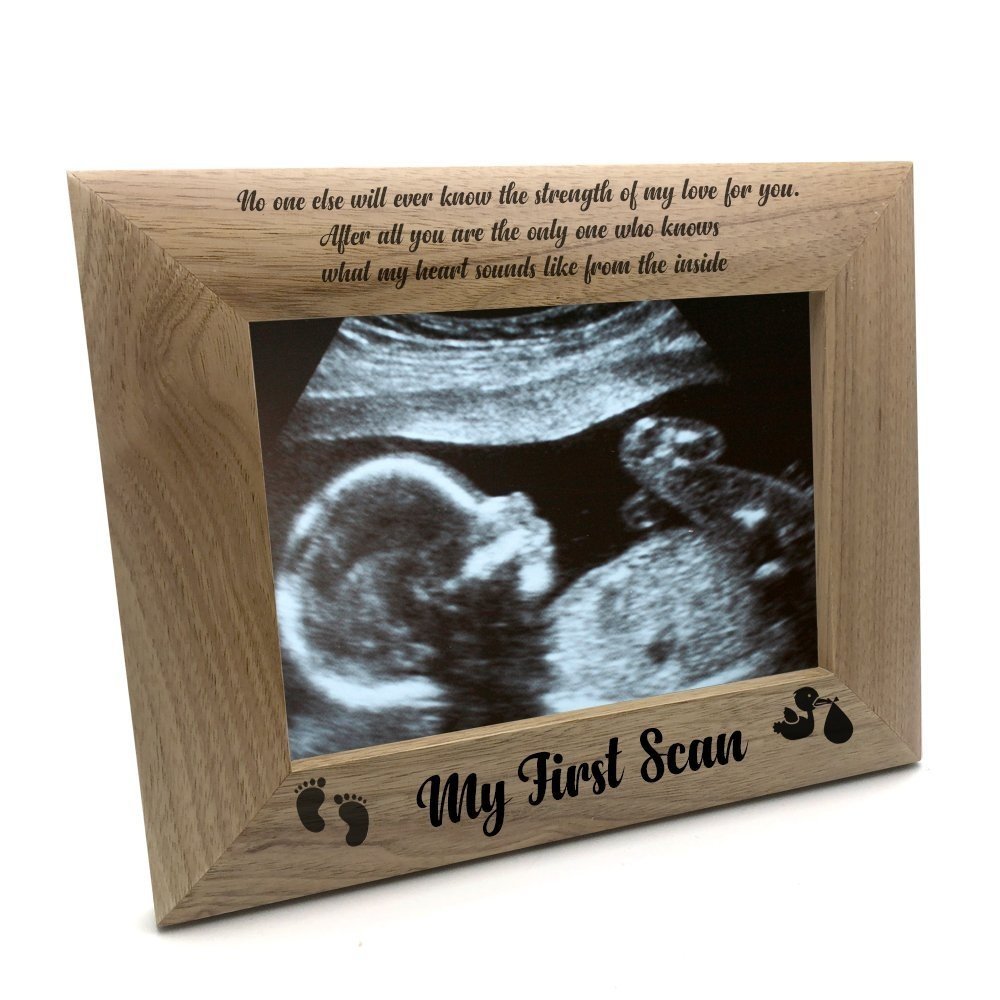 Baby New Pregnancy First Scan Wooden Photo Frame Gift (4 X 6 Inch)