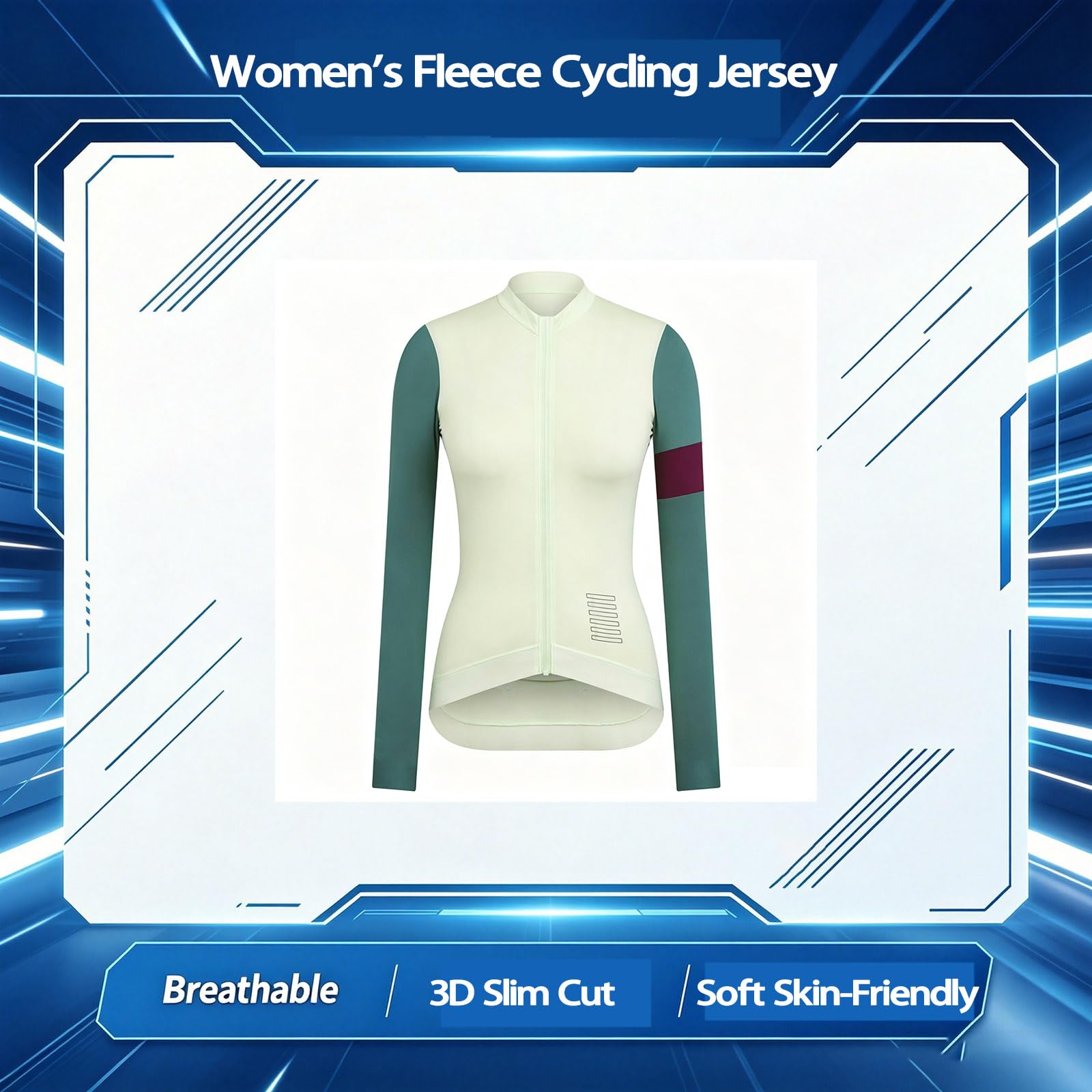 Camiseta de ciclismo de manga larga térmica de lana de las mujeres para otoño invierno, top de bicicleta de lana gruesa cálida para ciclismo de montaña de carretera, Purple-XXL