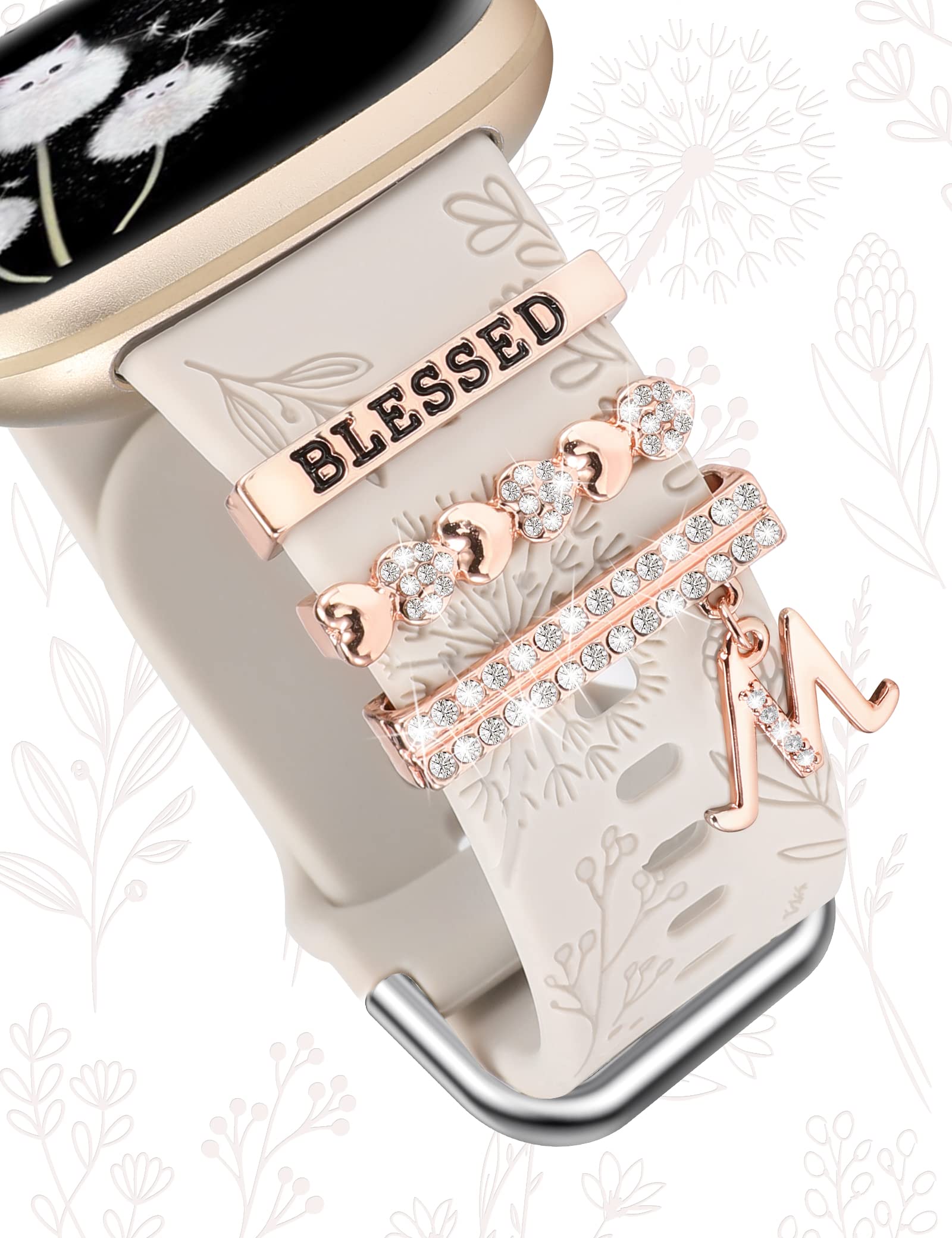 Bracelet En Silicone Gravé Et Breloques Compatibles Avec